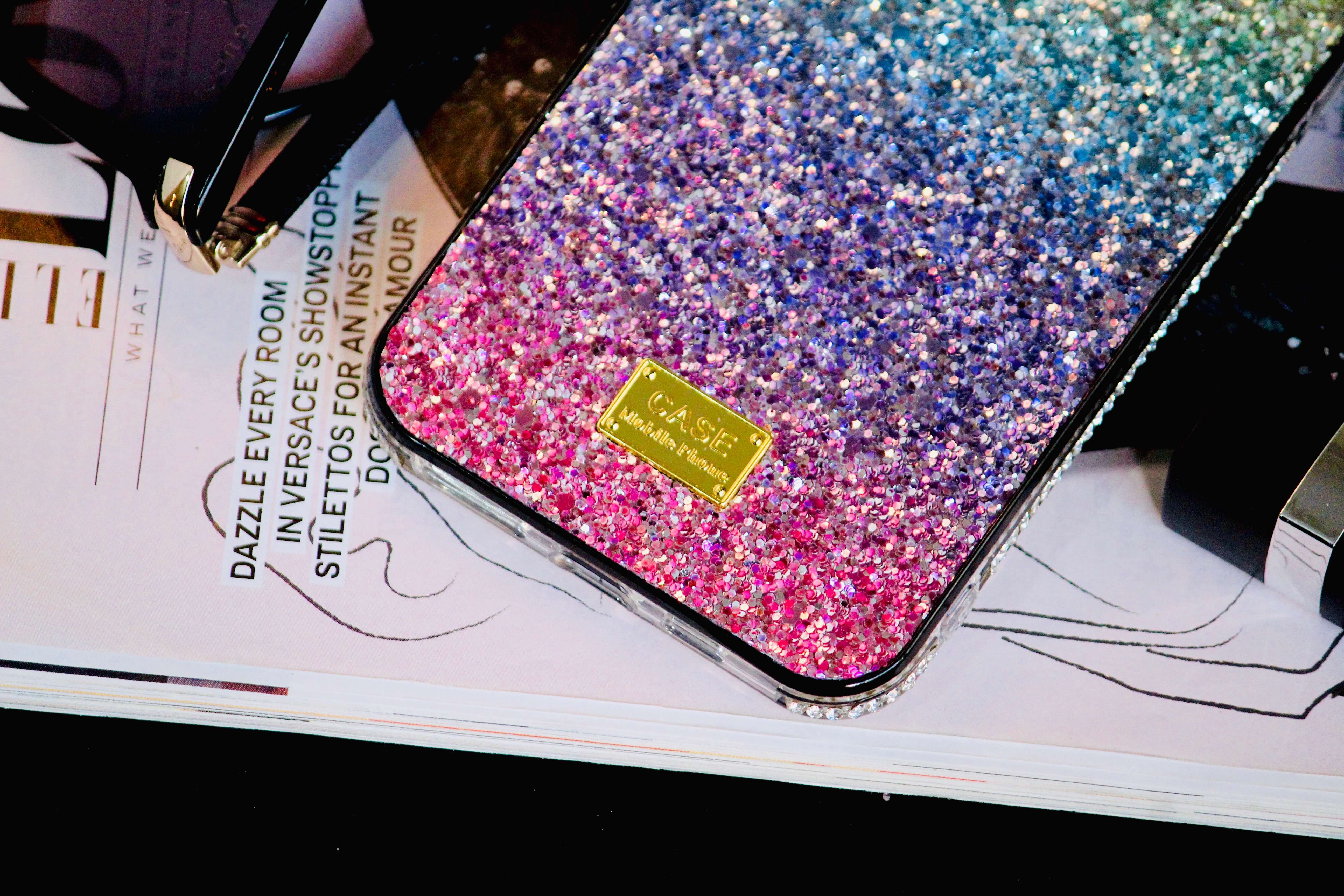 Rainbow Glitter Bling Rhinestones Luxury Cover iPhone cover – JustAndBest India