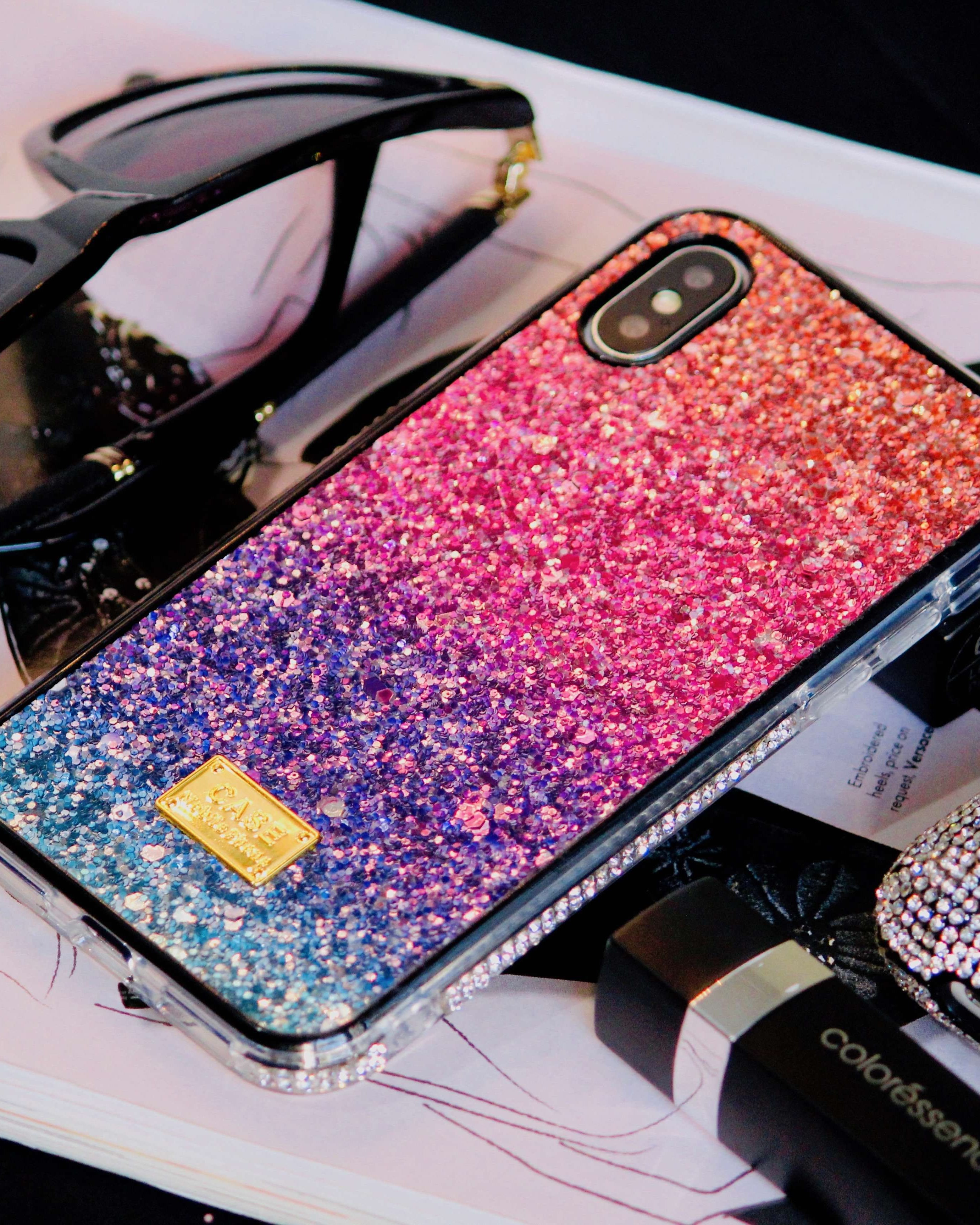 Rainbow Glitter Bling Rhinestones Luxury Cover for iPhone X/ XS/ XS Max/ XR