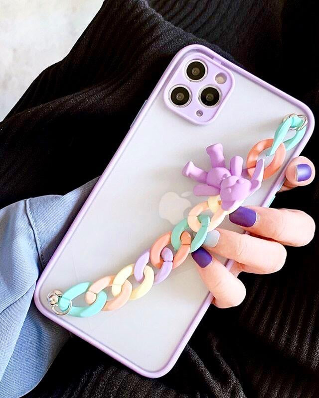 Rainbow Strap Holder Matte Premium Case for iphone