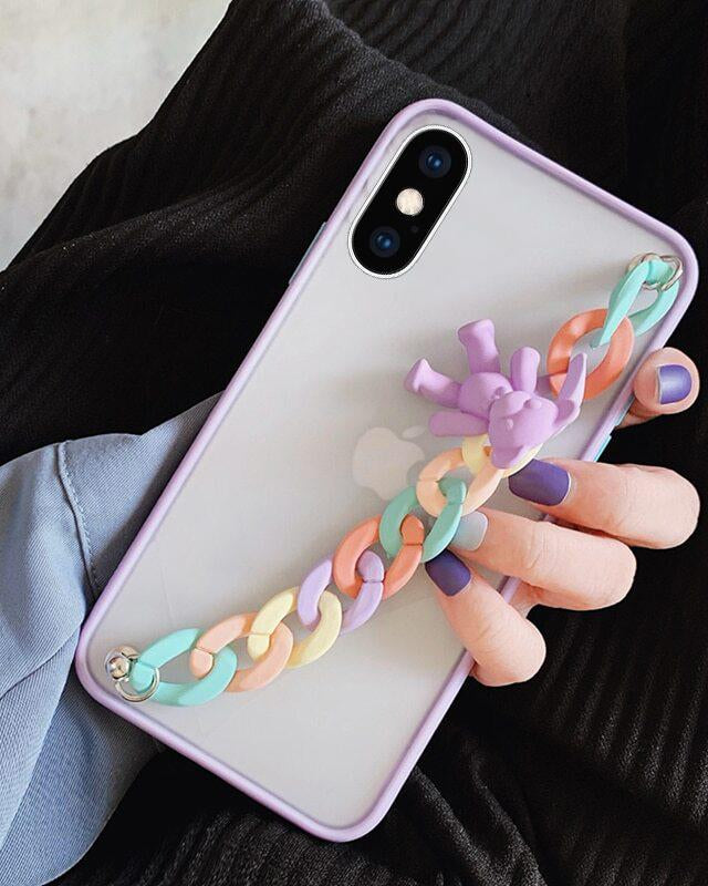 Rainbow Strap Holder Matte Premium iPhone X/XS Cover