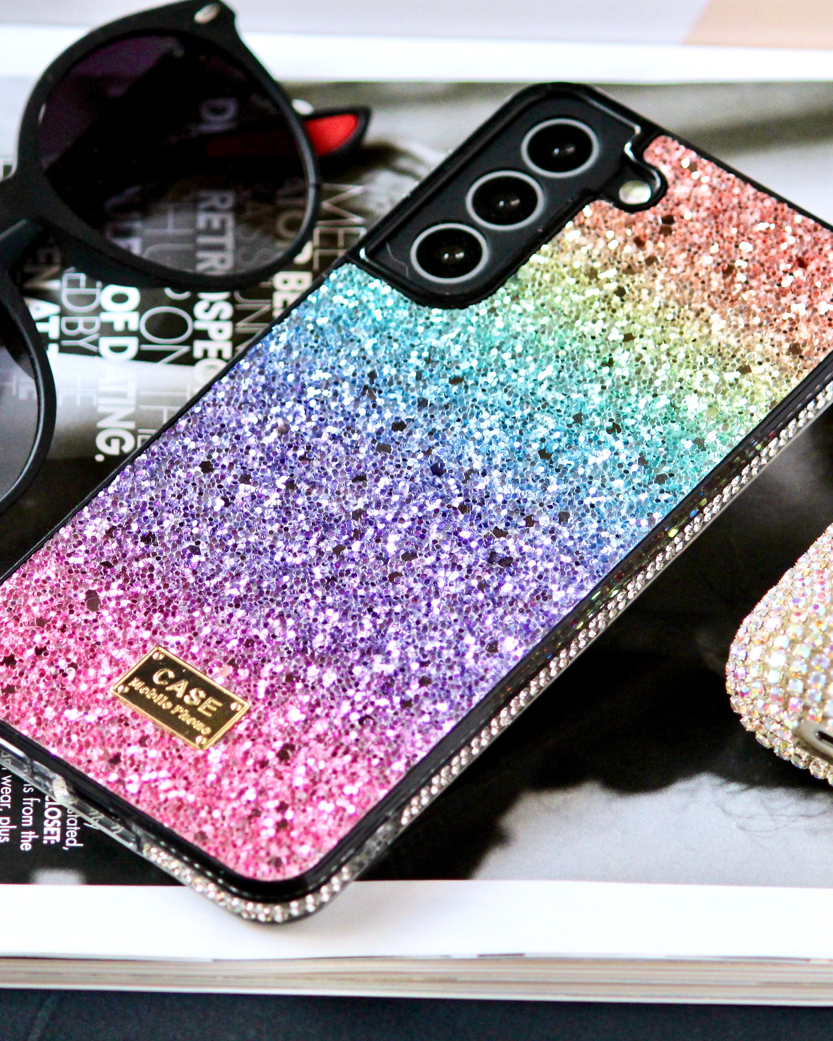 Rainbow Glitter Bling Rhinestones Luxury Samsung Note 20 Cover