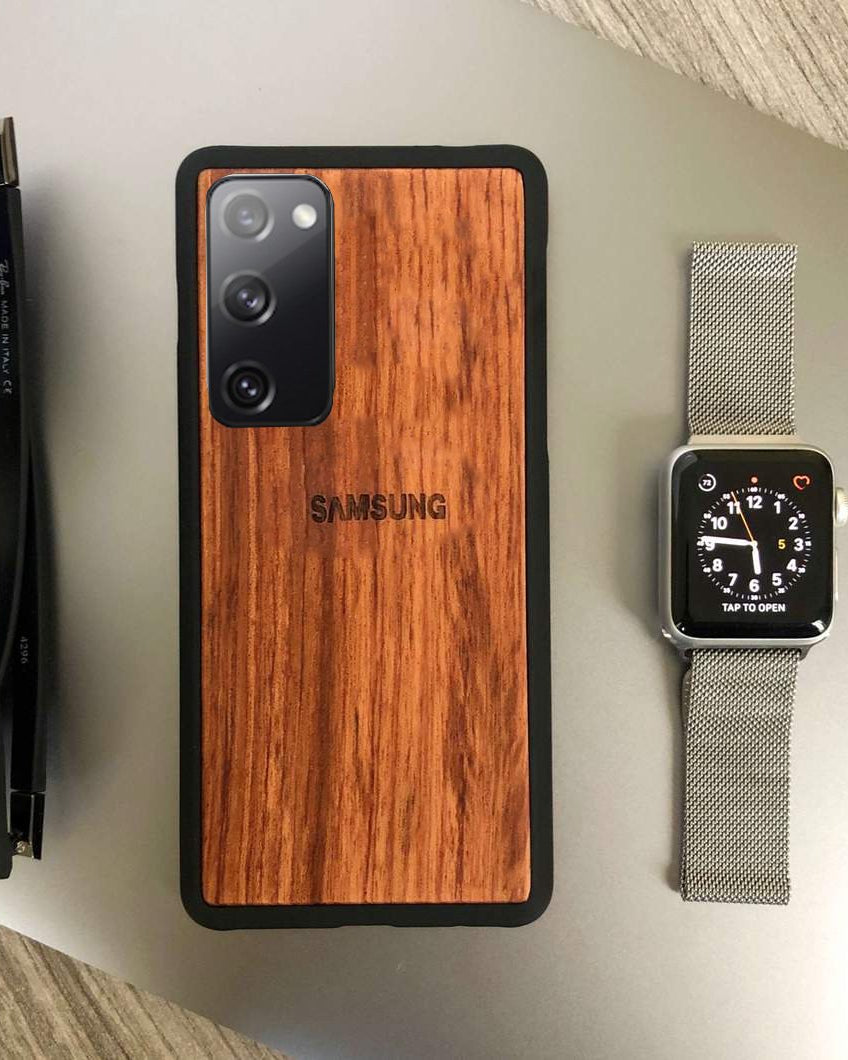 Real Natural Walnut Wood Cover for Samsung S20 FE