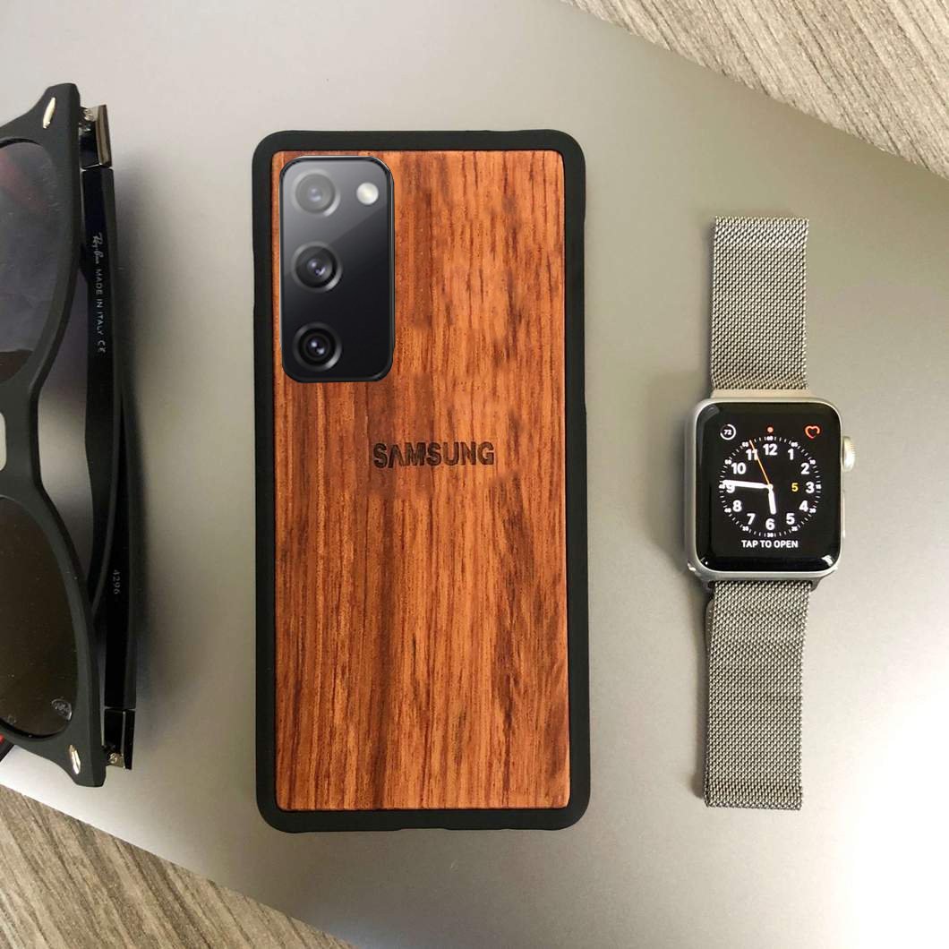 Real Natural Walnut Wood Cover for Samsung S20 FE