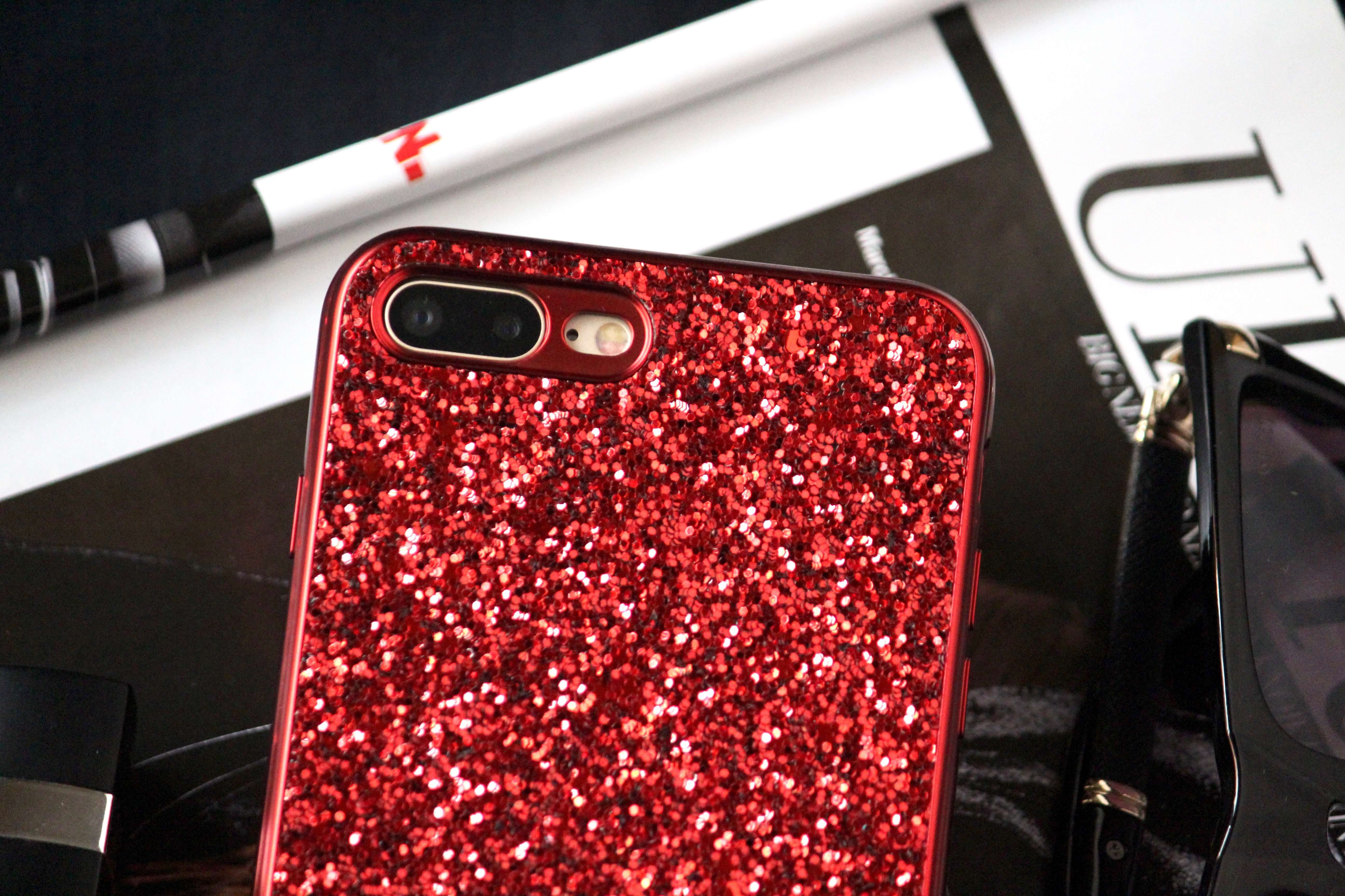 red bling sequin iphone 7 plus covers