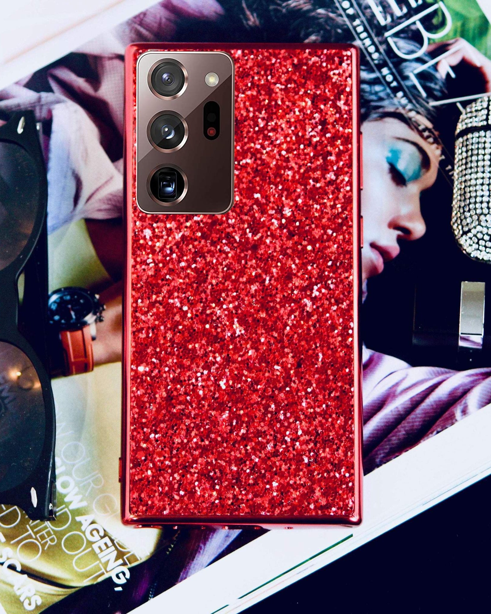 Red Glitter Bling Sequin Case iPhone cover – JustAndBest India