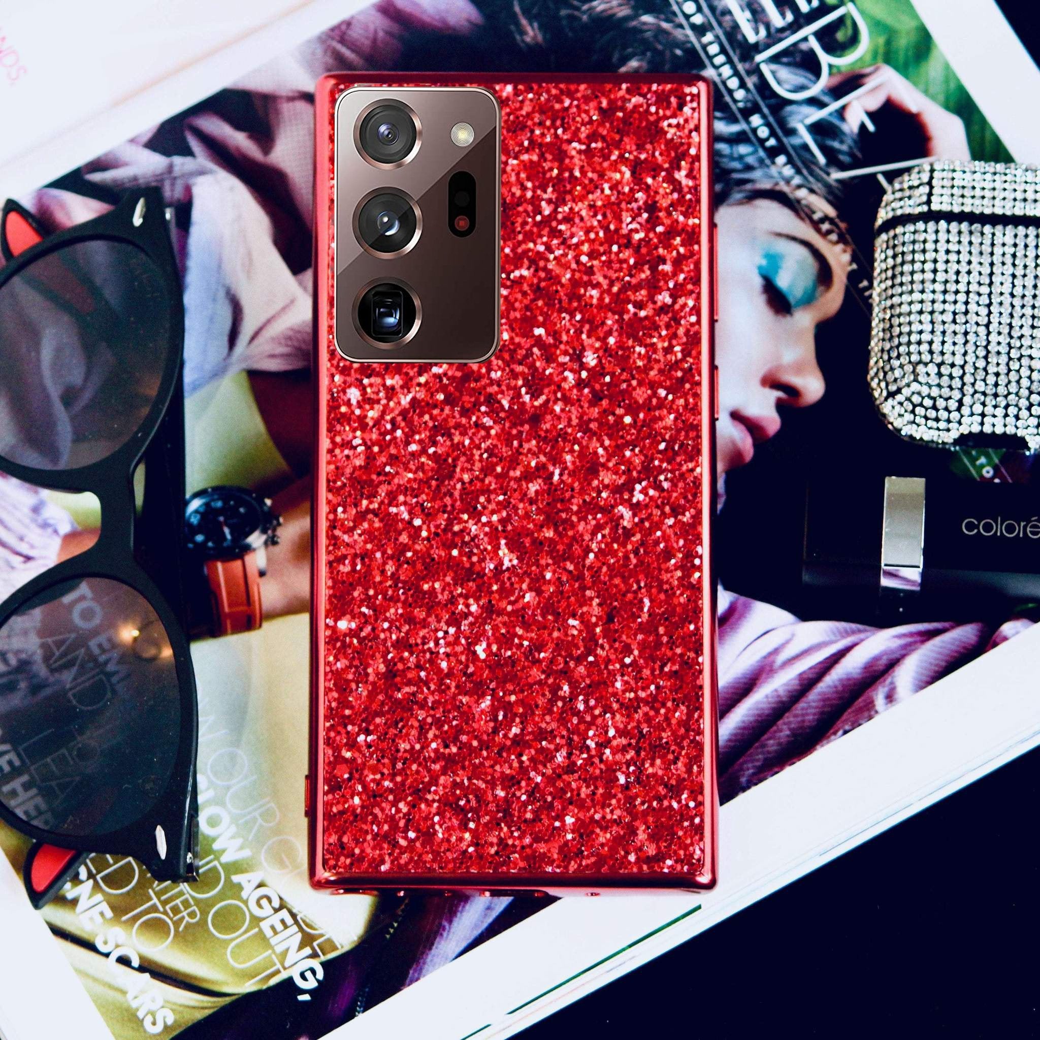 Red Glitter Bling Sequin Cover for Samsung Note 20