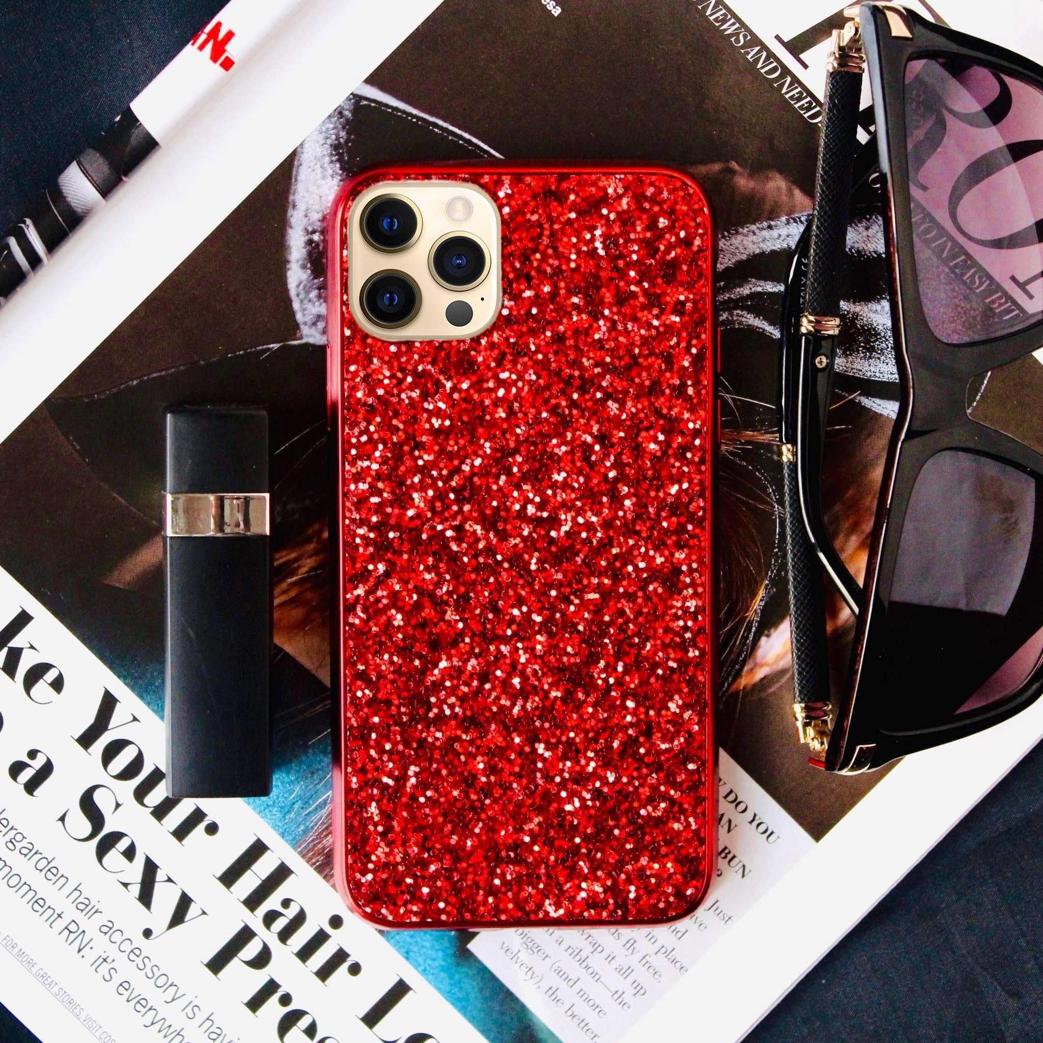 Red Glitter Cover for iPhone 12