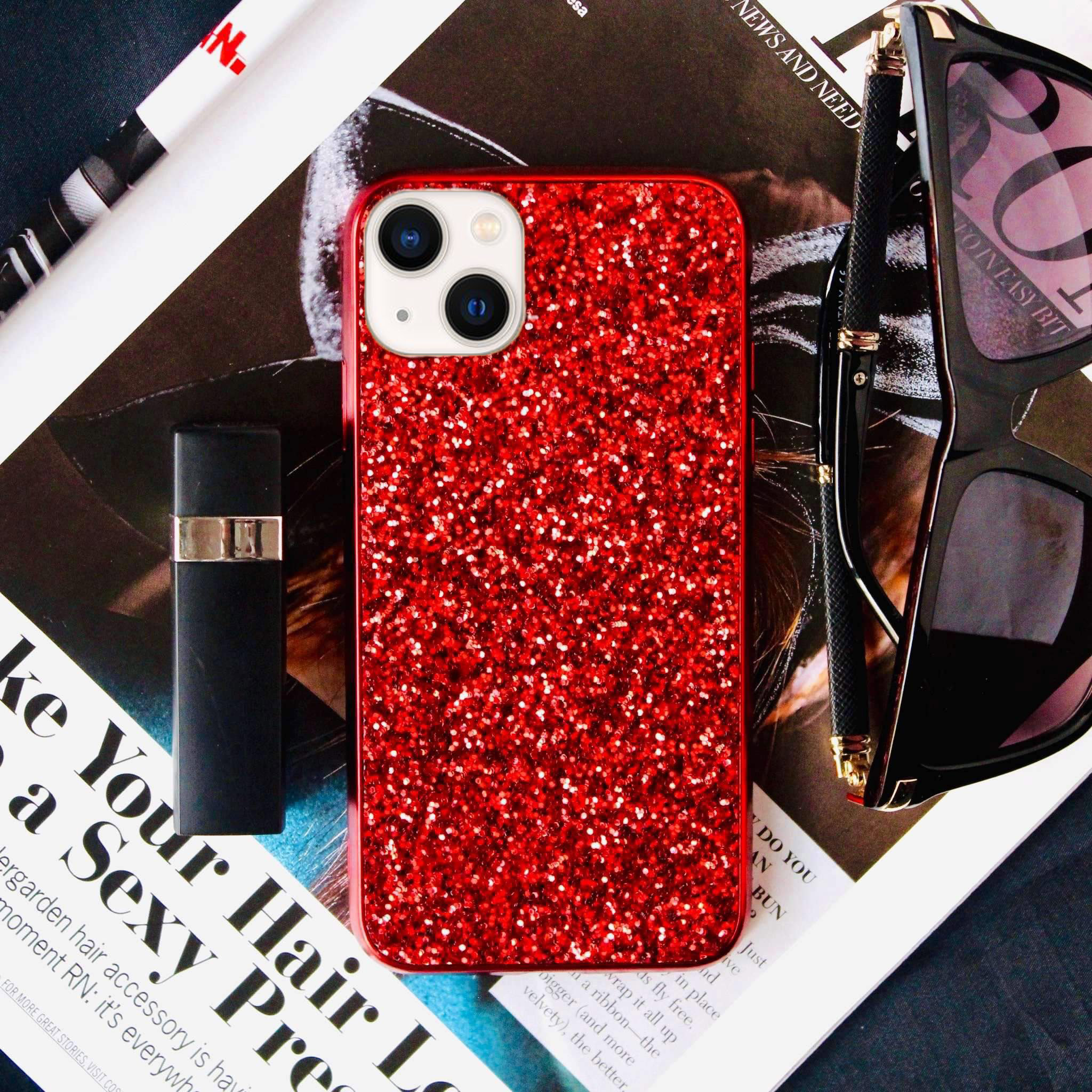 Red Glitter Bling Sequin Cover iPhone cover – JustAndBest India