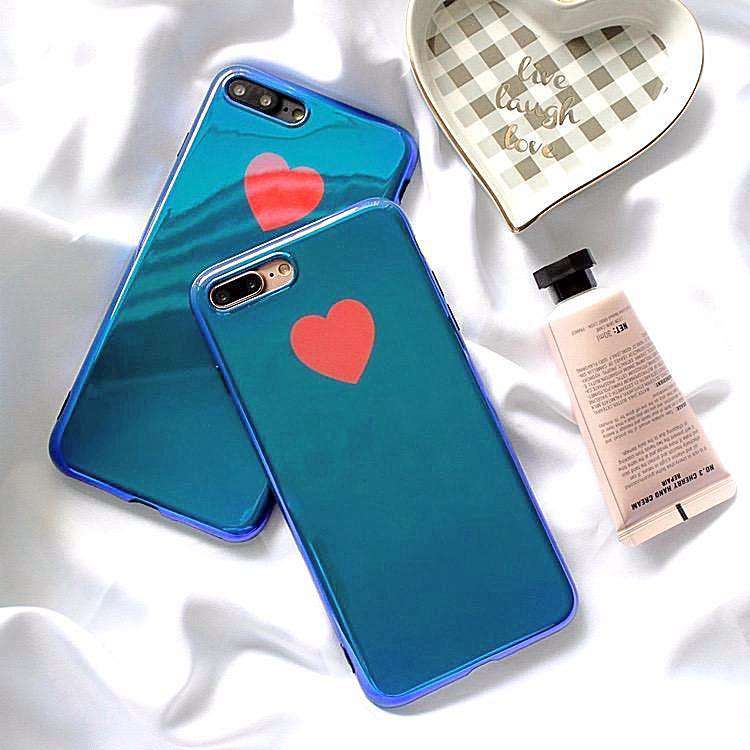 Red Heart Aurora Blue Light Ray Case iPhone cover – JustAndBest India
