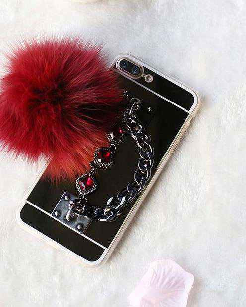 Pompom Mirror Case for iPhone XS / X