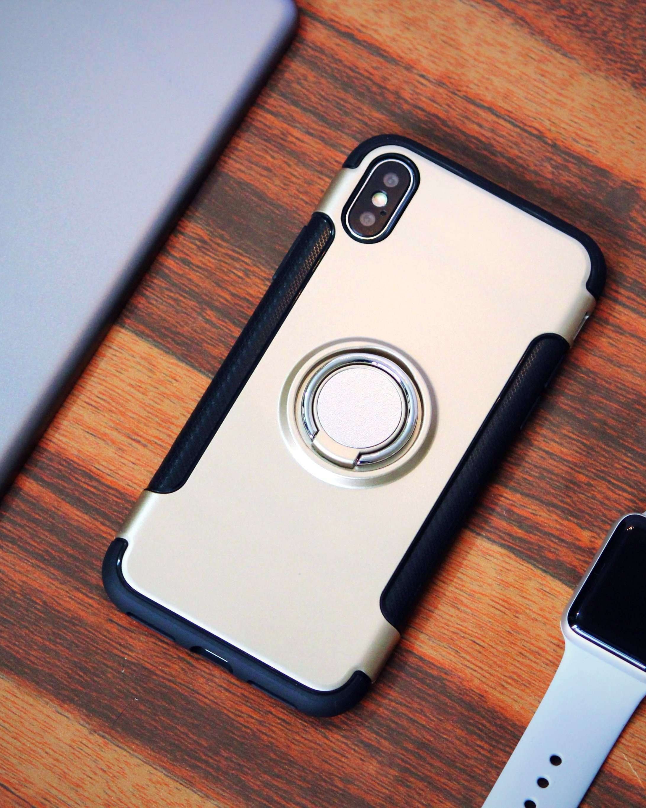 Ring Holder Car Stand Shockproof Hybrid Cover for iPhone X / XS