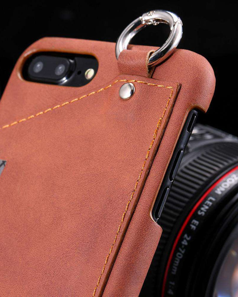 Ring Holder Leather iphone Case