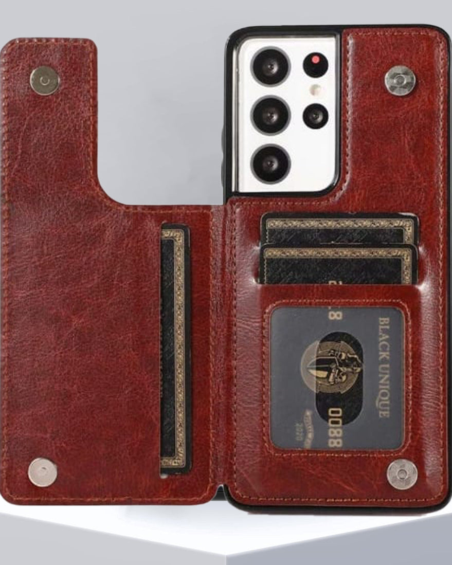 Luxury Wallet Style Premium Leather Case for Samsung S21