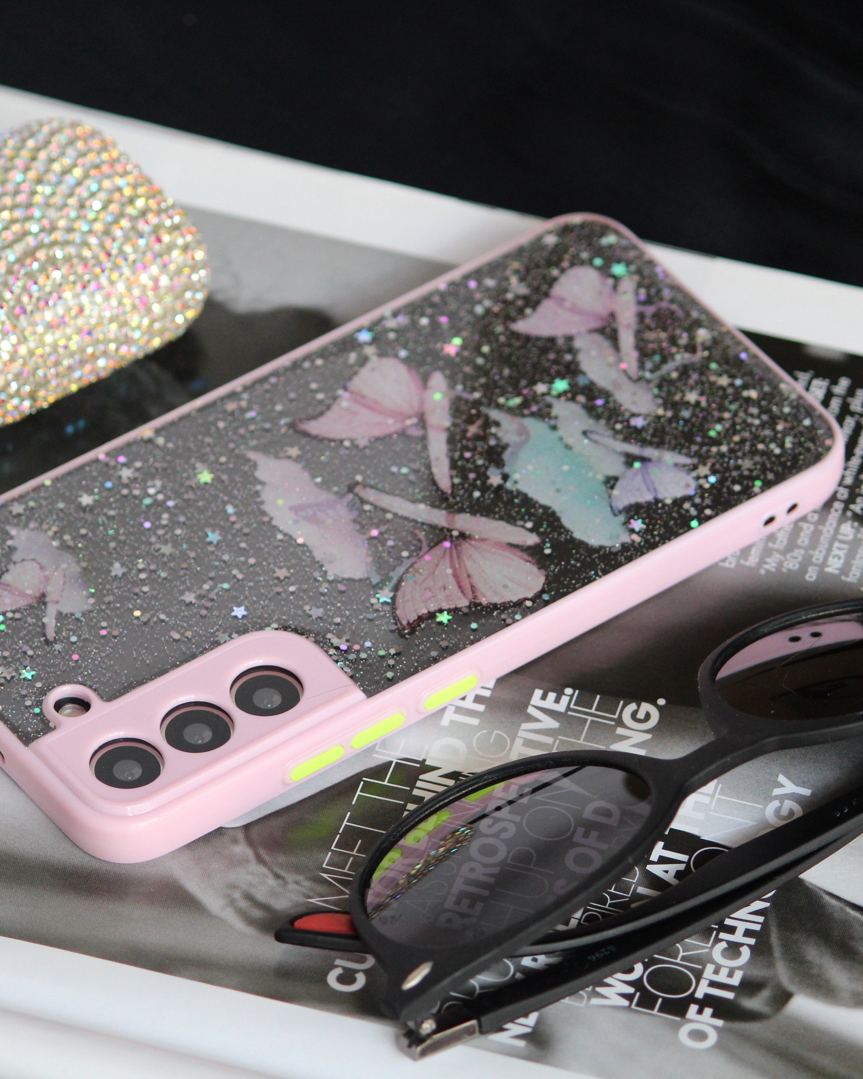 Butterfly Glitter Transparent Cover iPhone cover – JustAndBest India