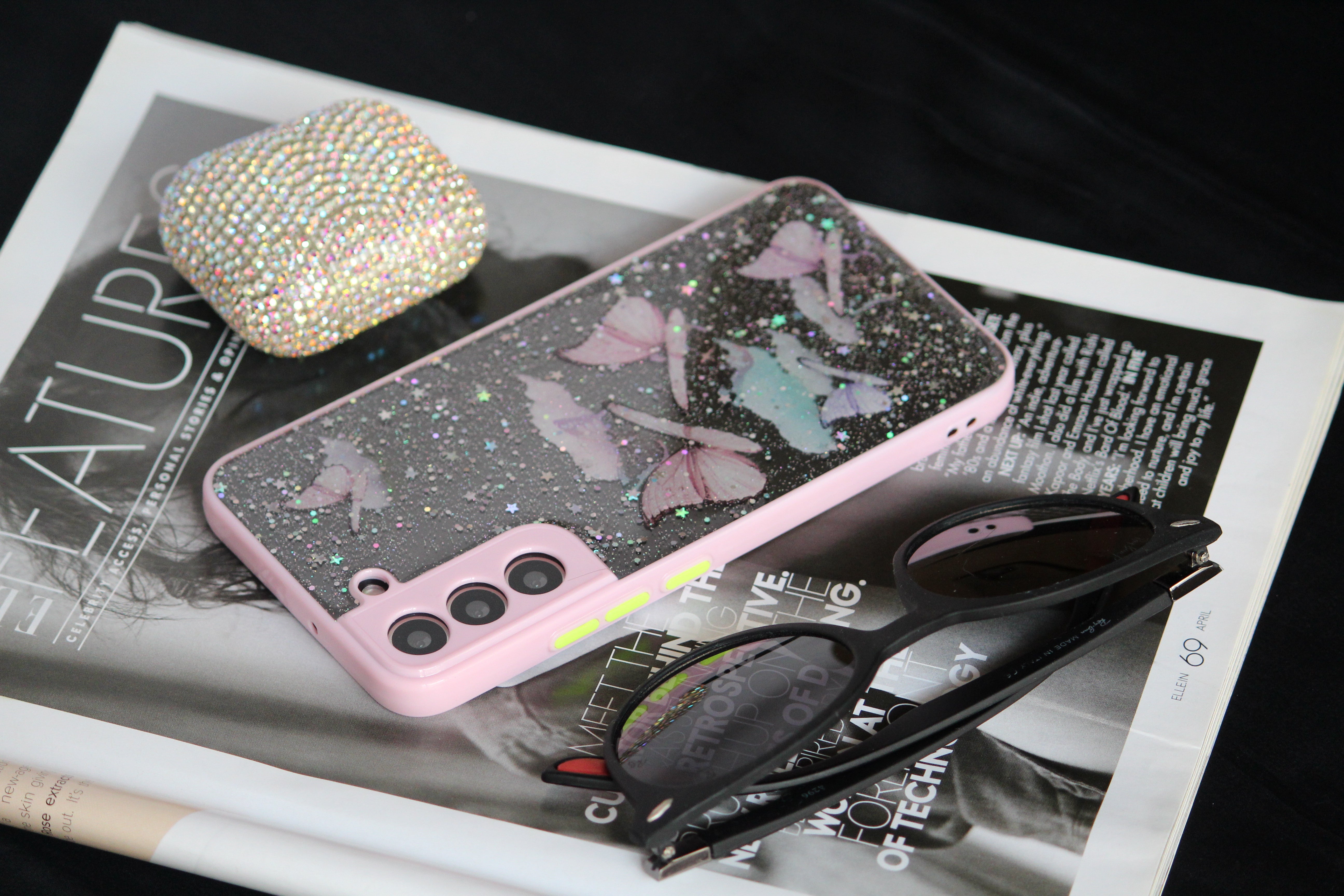 Butterfly Glitter Transparent Cover iPhone cover – JustAndBest India
