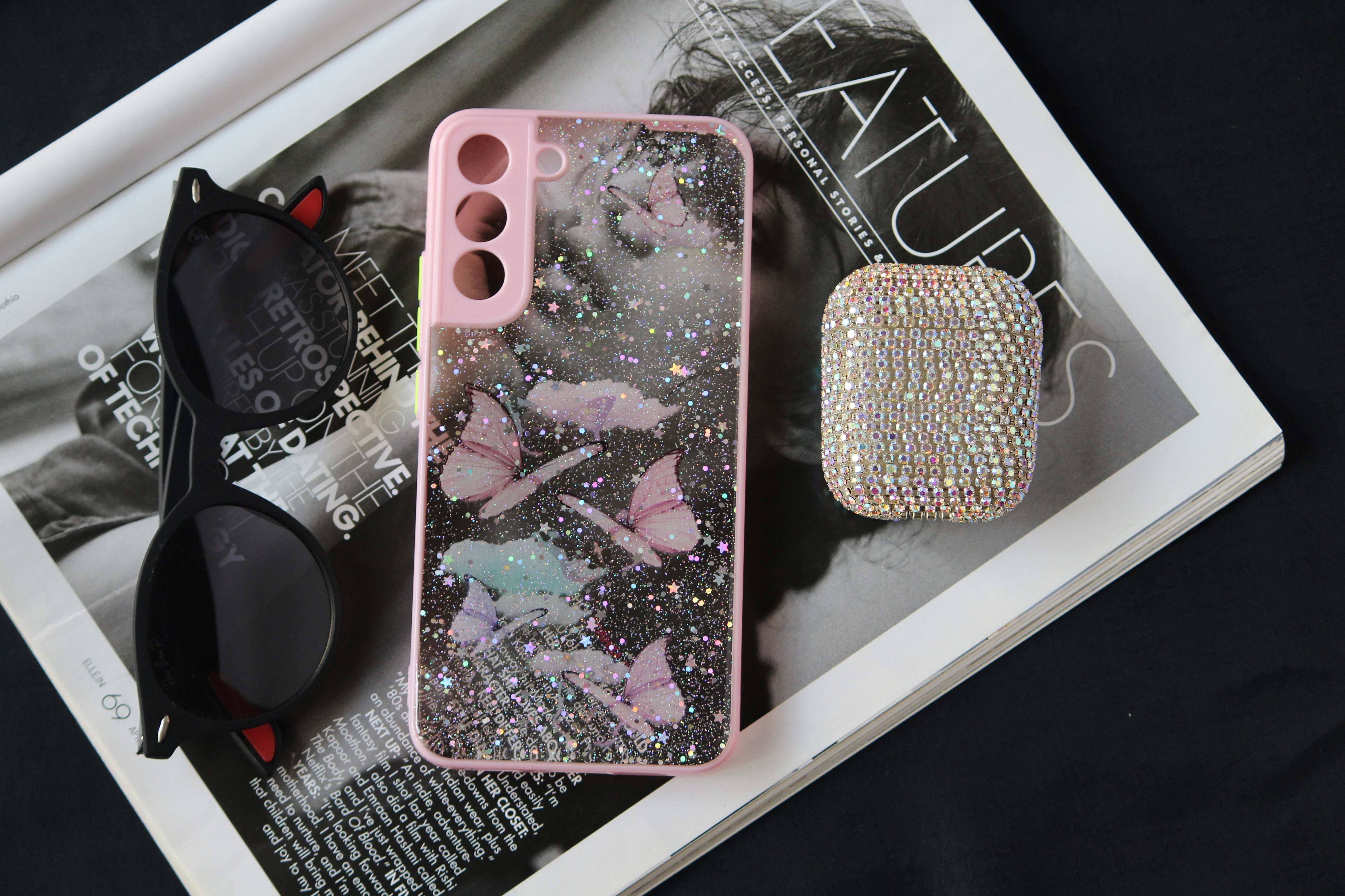 Butterfly Glitter Transparent Cover iPhone cover – JustAndBest India
