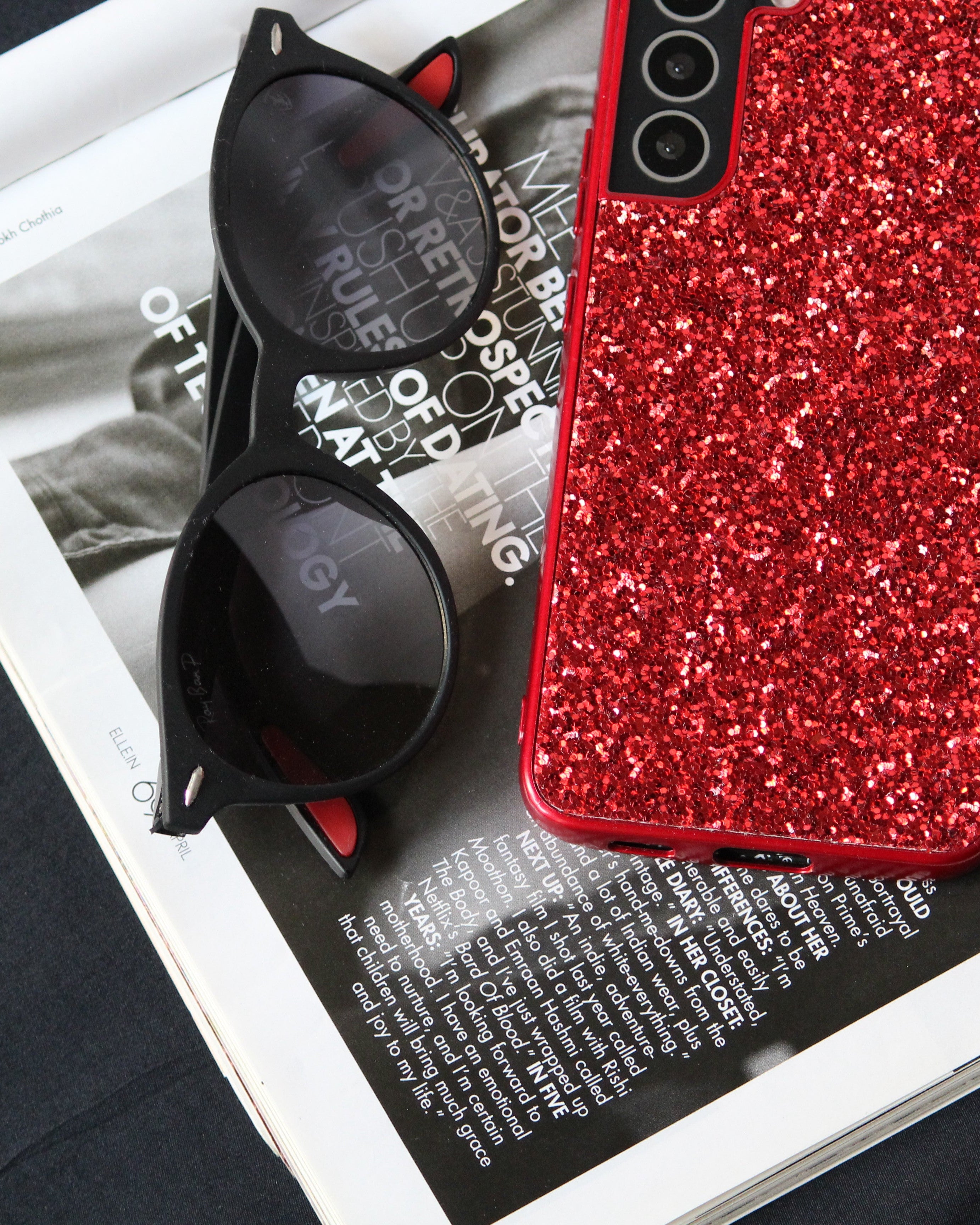 Red Glitter Bling Sequin Cover iPhone cover – JustAndBest India