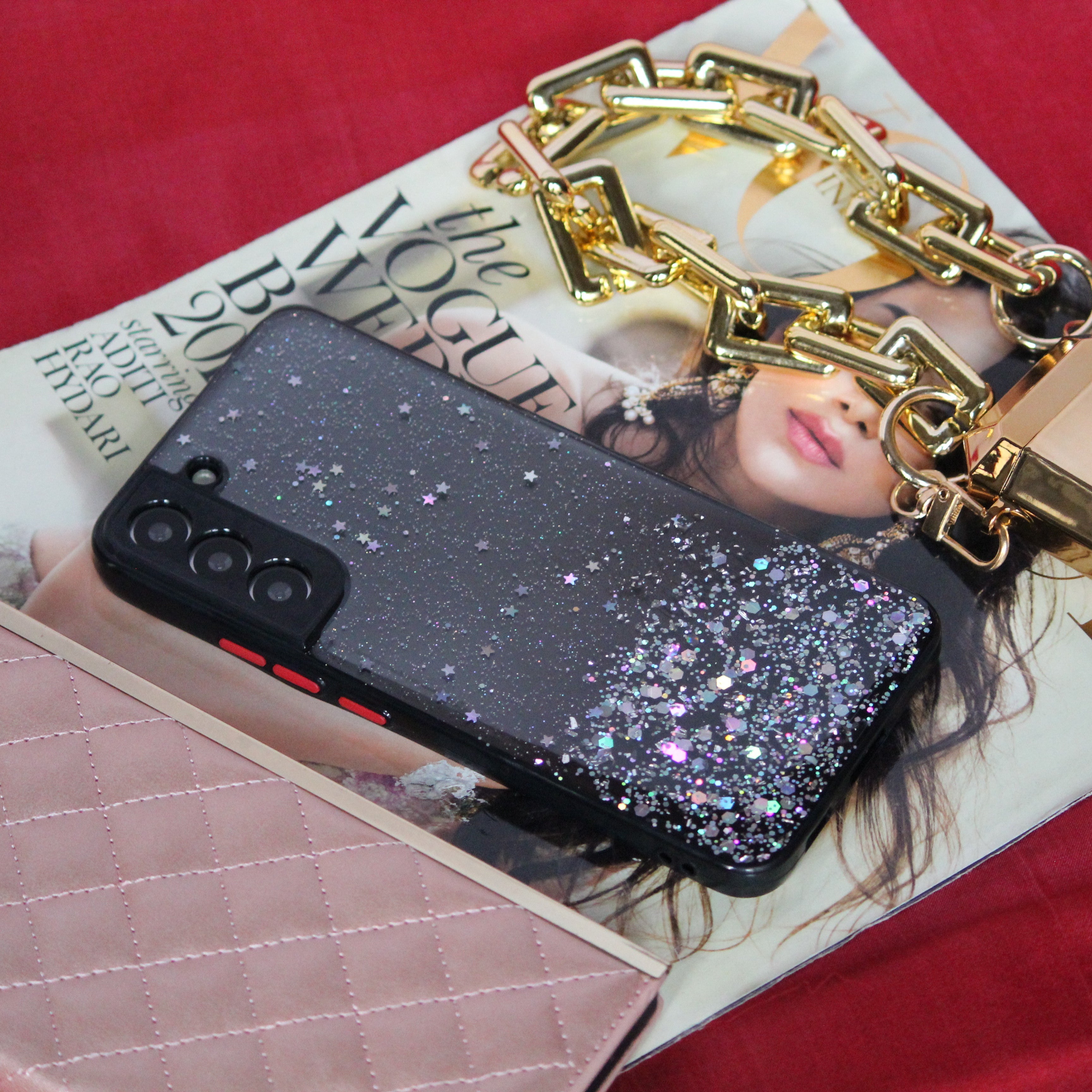 Glitter Stars Transparent Cover iPhone cover – JustAndBest India