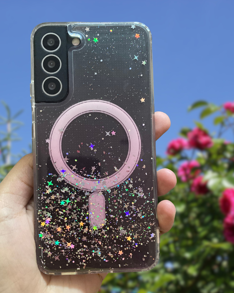 Pink Gradient Glitter Transparent Case iPhone cover – JustAndBest India