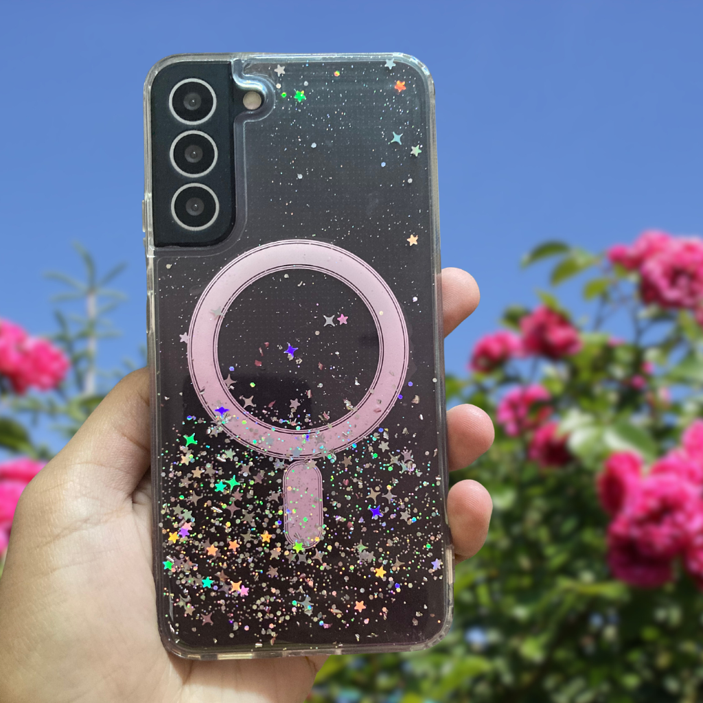Pink Gradient Glitter Transparent Case iPhone cover – JustAndBest India