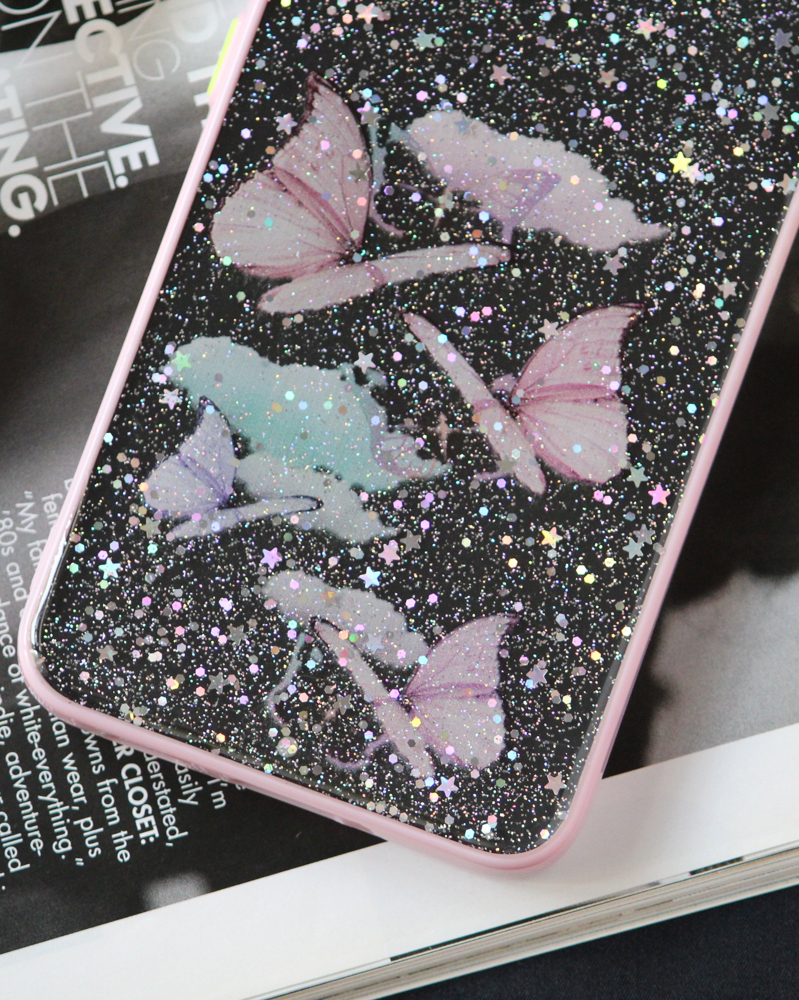 Butterfly Glitter Transparent Cover iPhone cover – JustAndBest India