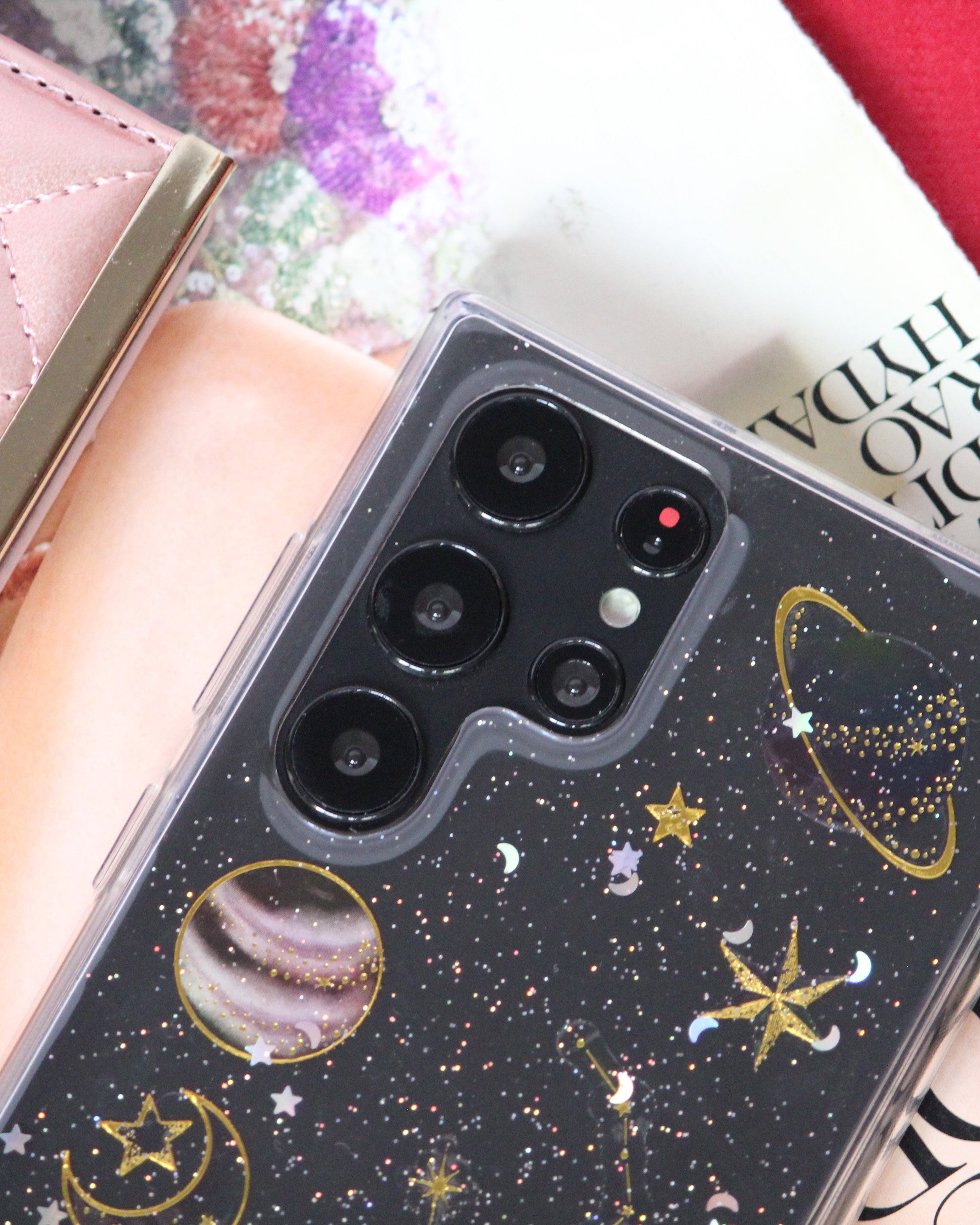 Glittery Stars and Planets Transparent Case iPhone cover – JustAndBest India