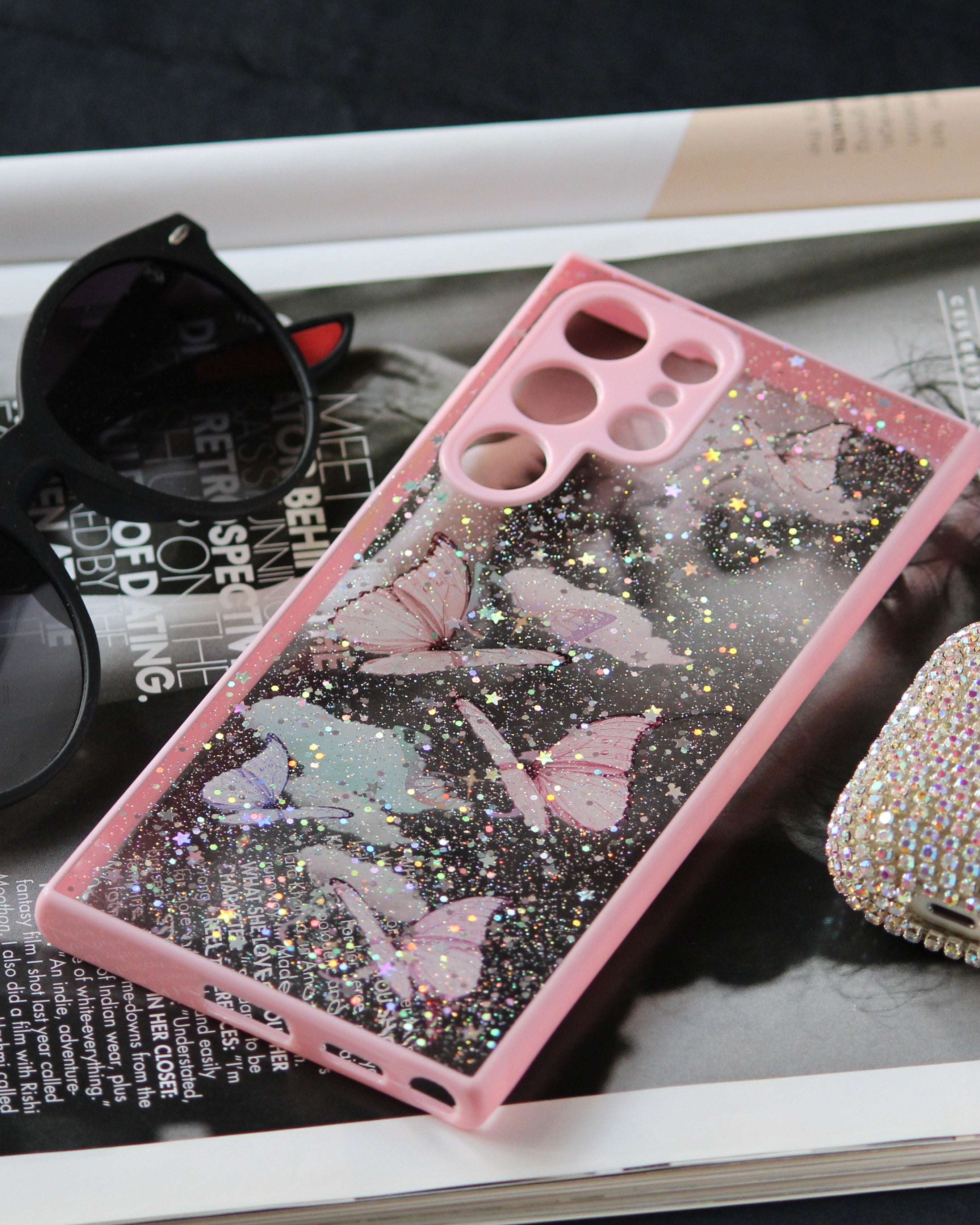 Butterfly Glitter Transparent Cover iPhone cover – JustAndBest India