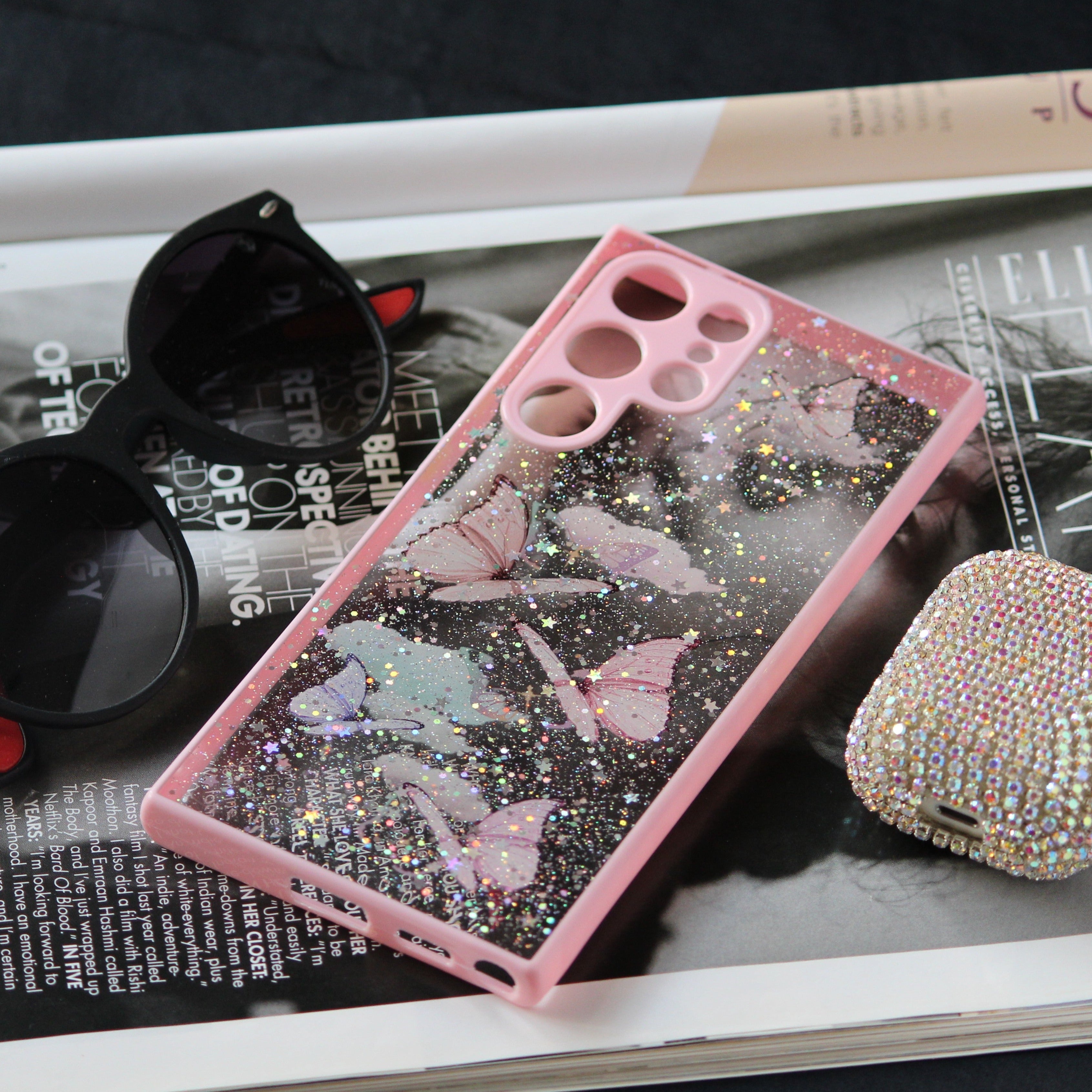 Butterfly Glitter Transparent Cover iPhone cover – JustAndBest India