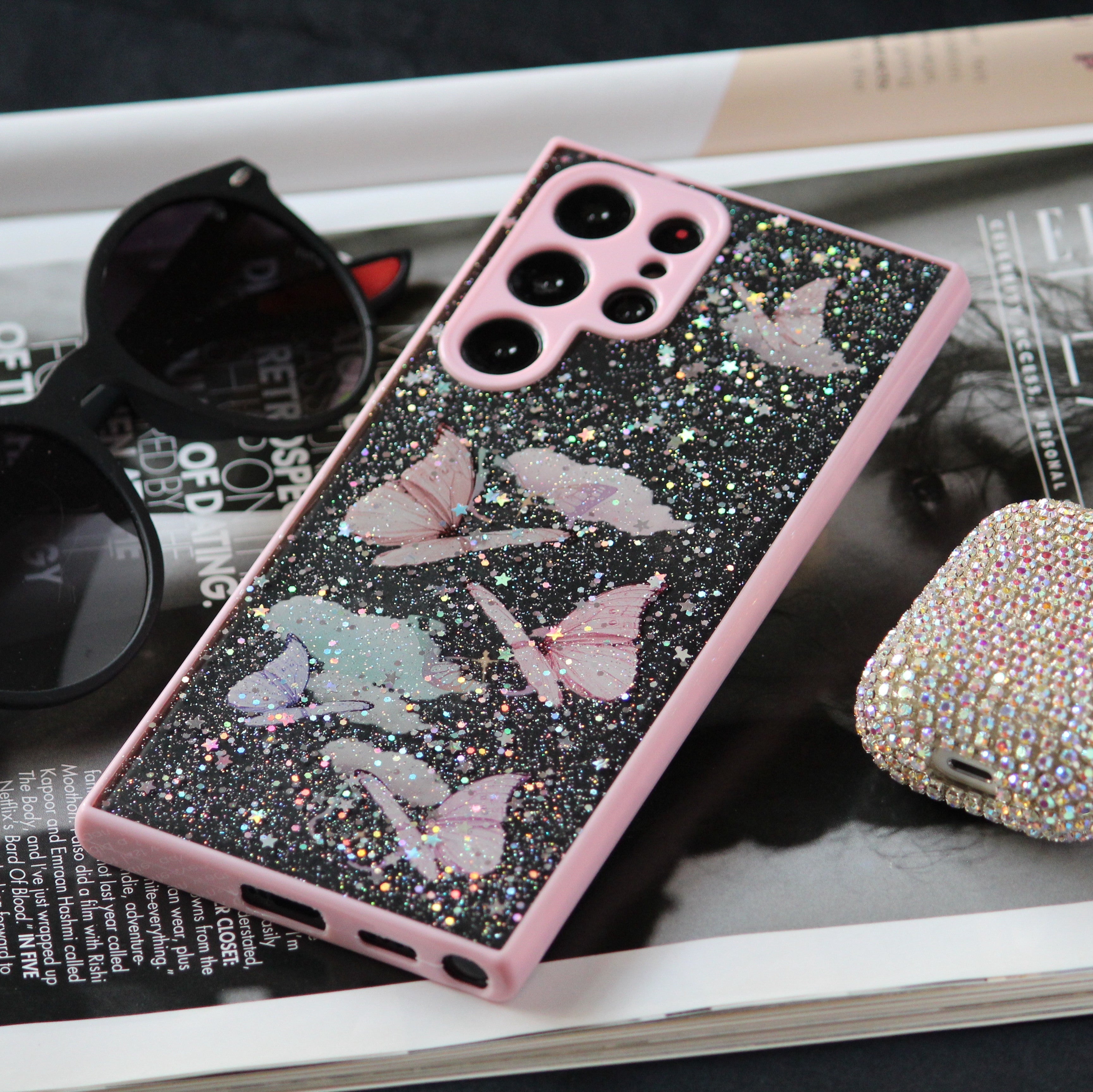 Butterfly Glitter Transparent Cover iPhone cover – JustAndBest India