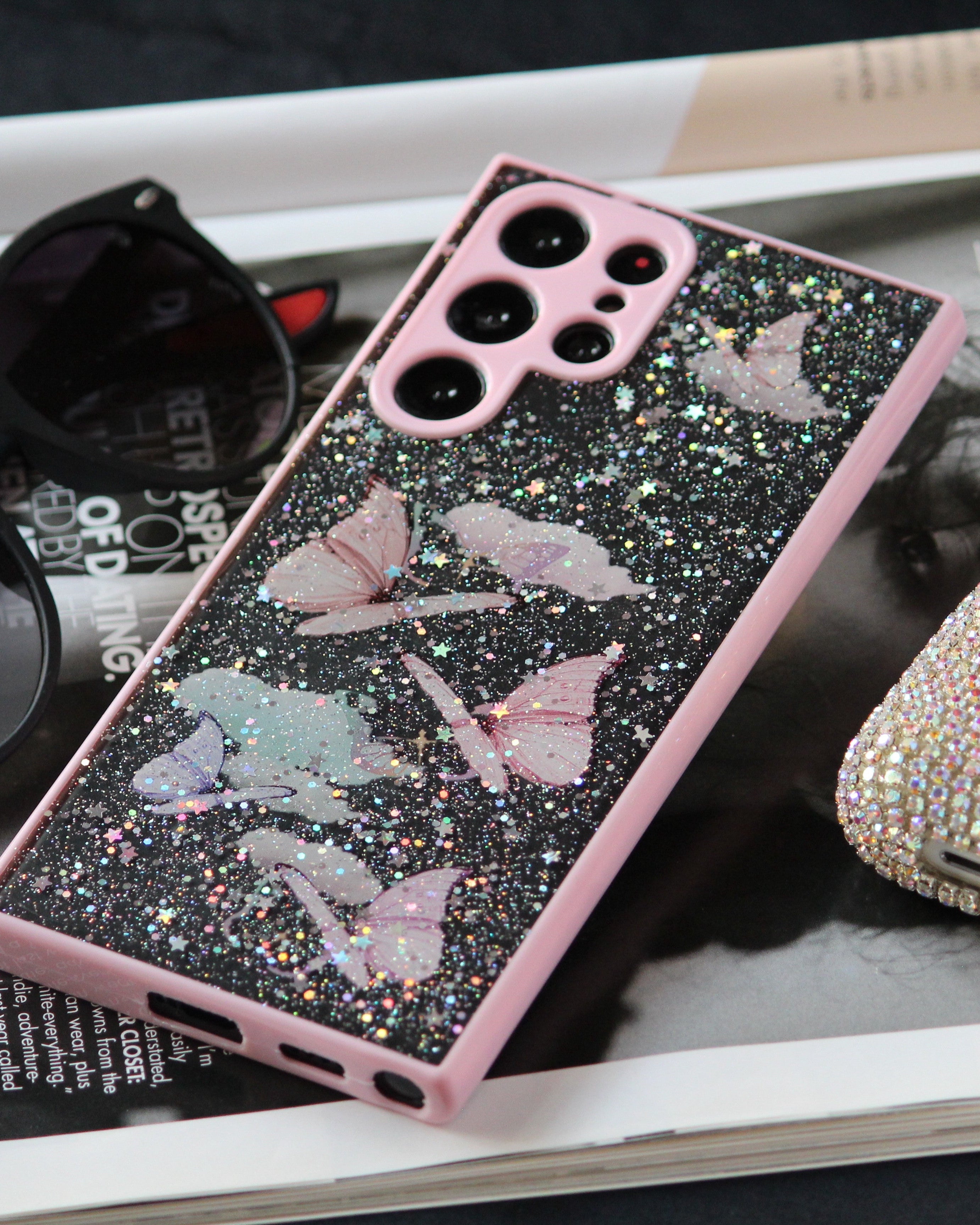 Butterfly Glitter Transparent Cover iPhone cover – JustAndBest India