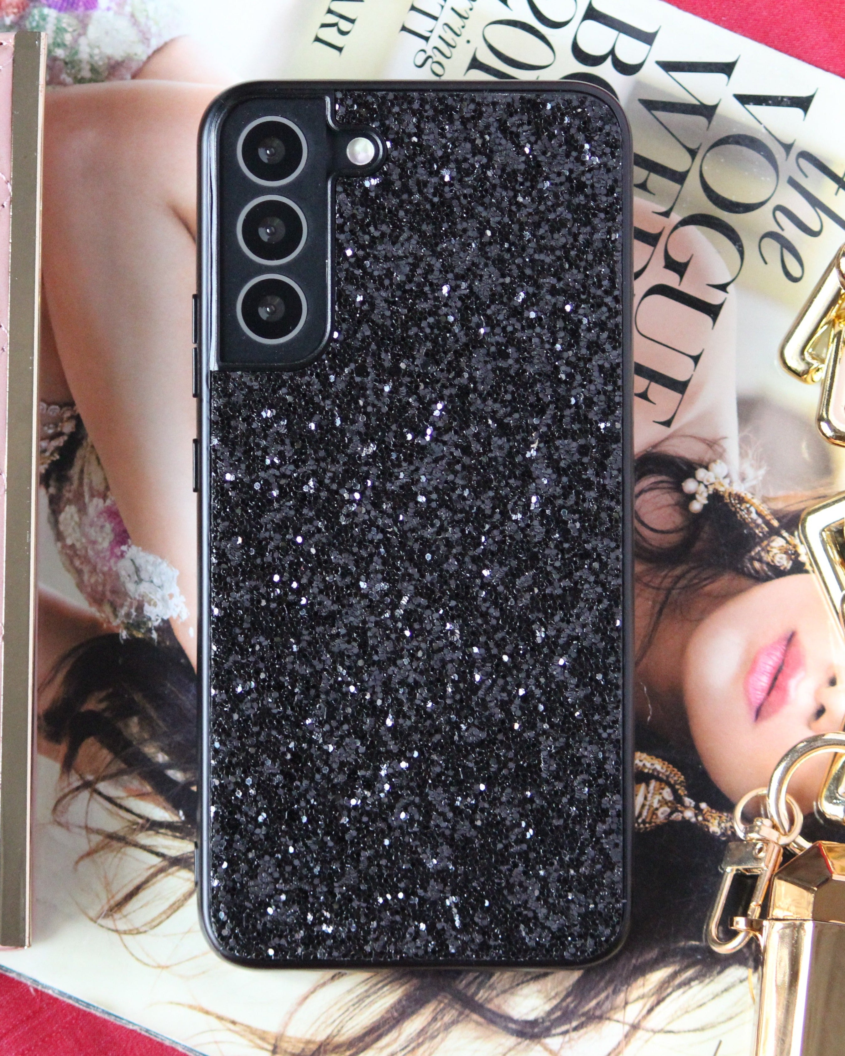 Black Glitter Bling Sequin Case for Samsung S21