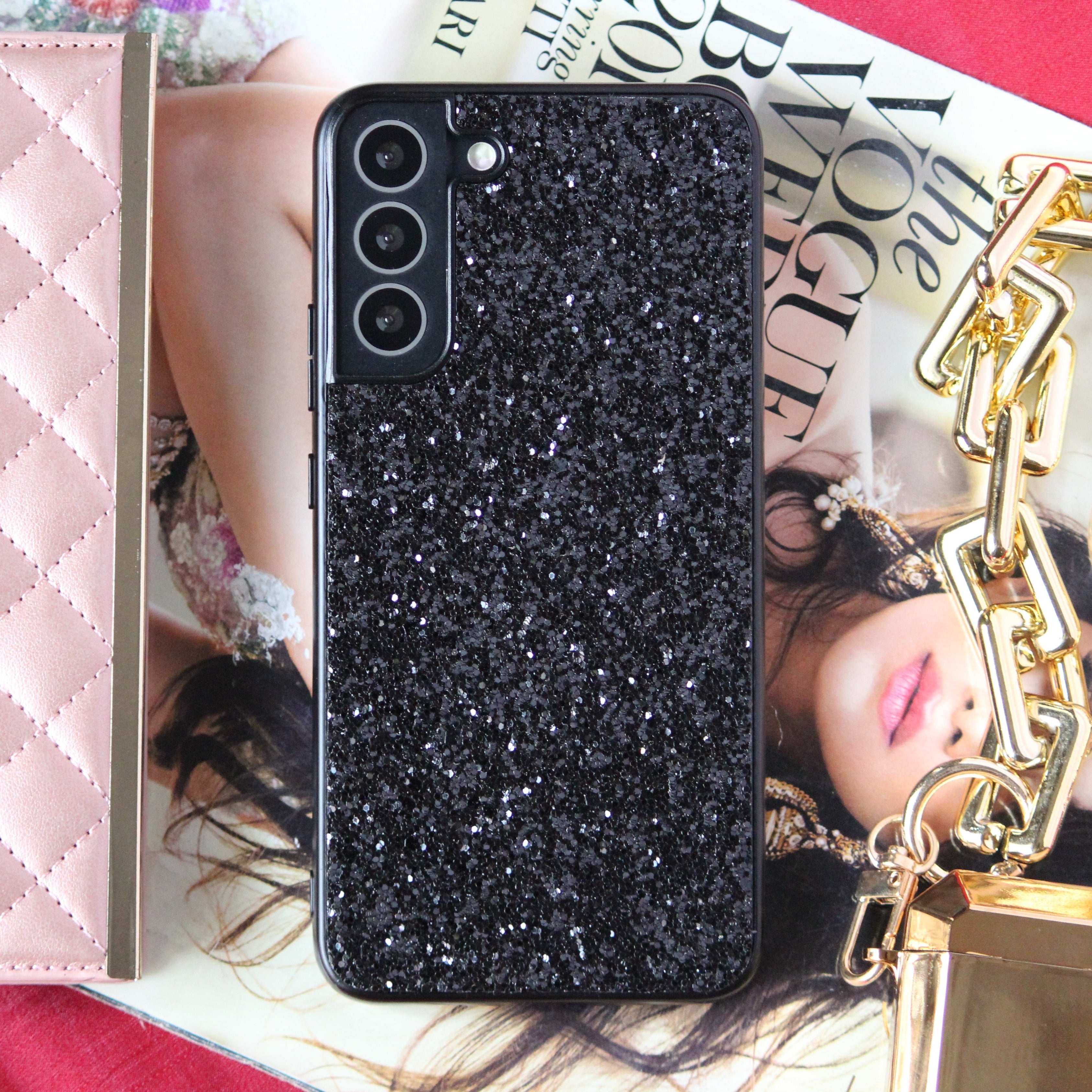Black Glitter Bling Sequin Case iPhone cover – JustAndBest India