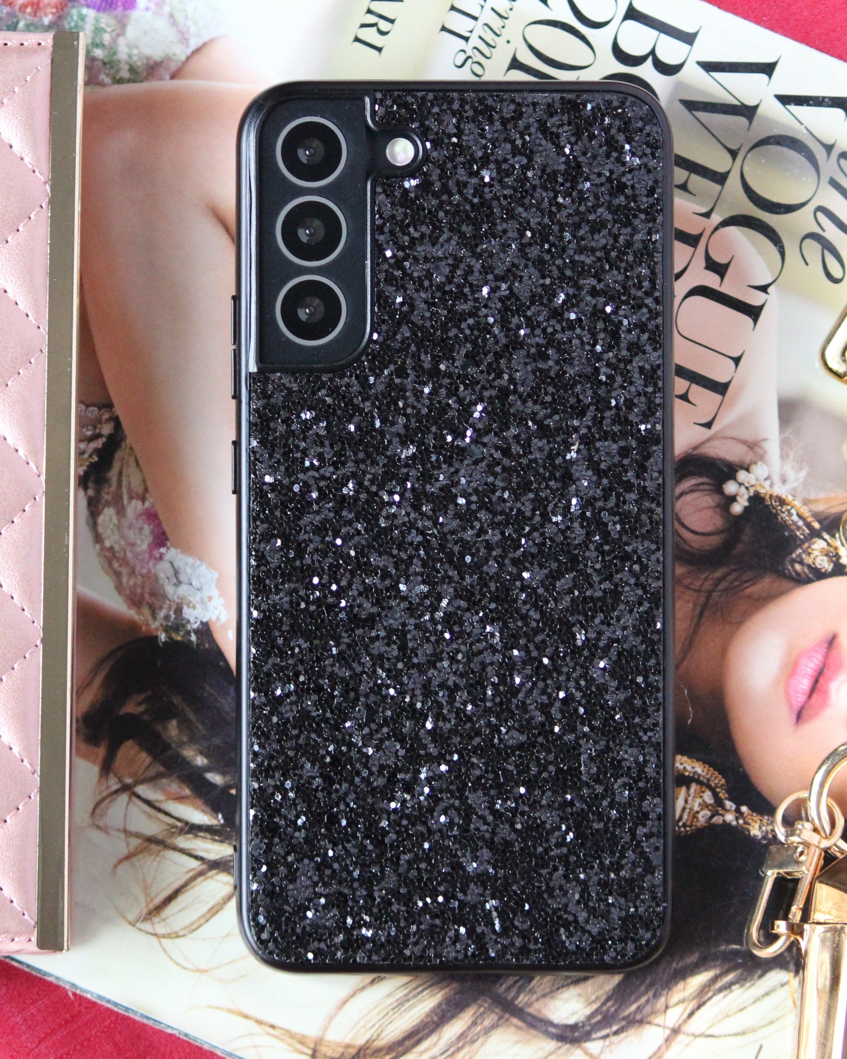 Elegant Black Glitter Bling Sequin Cover iPhone cover – JustAndBest India