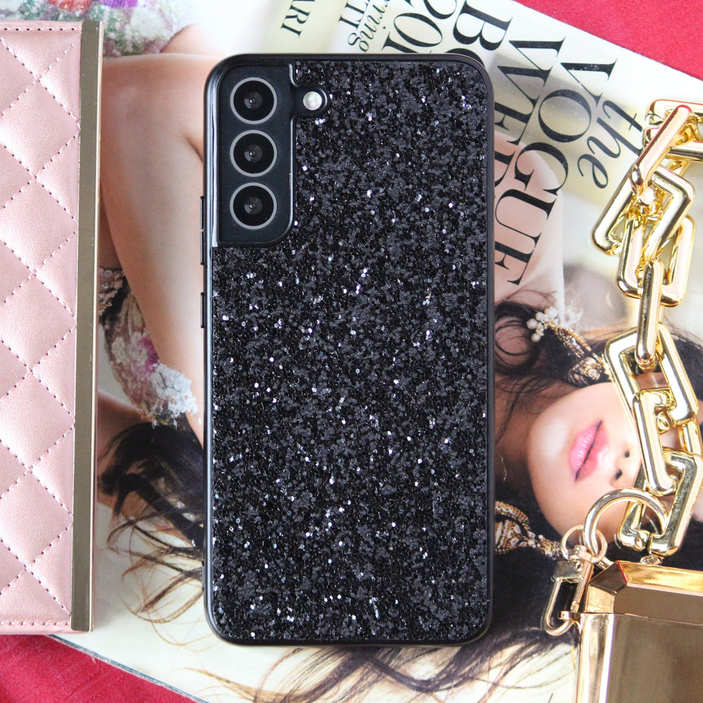 Black Glitter Bling Sequin Samsung S21 Fe Cover