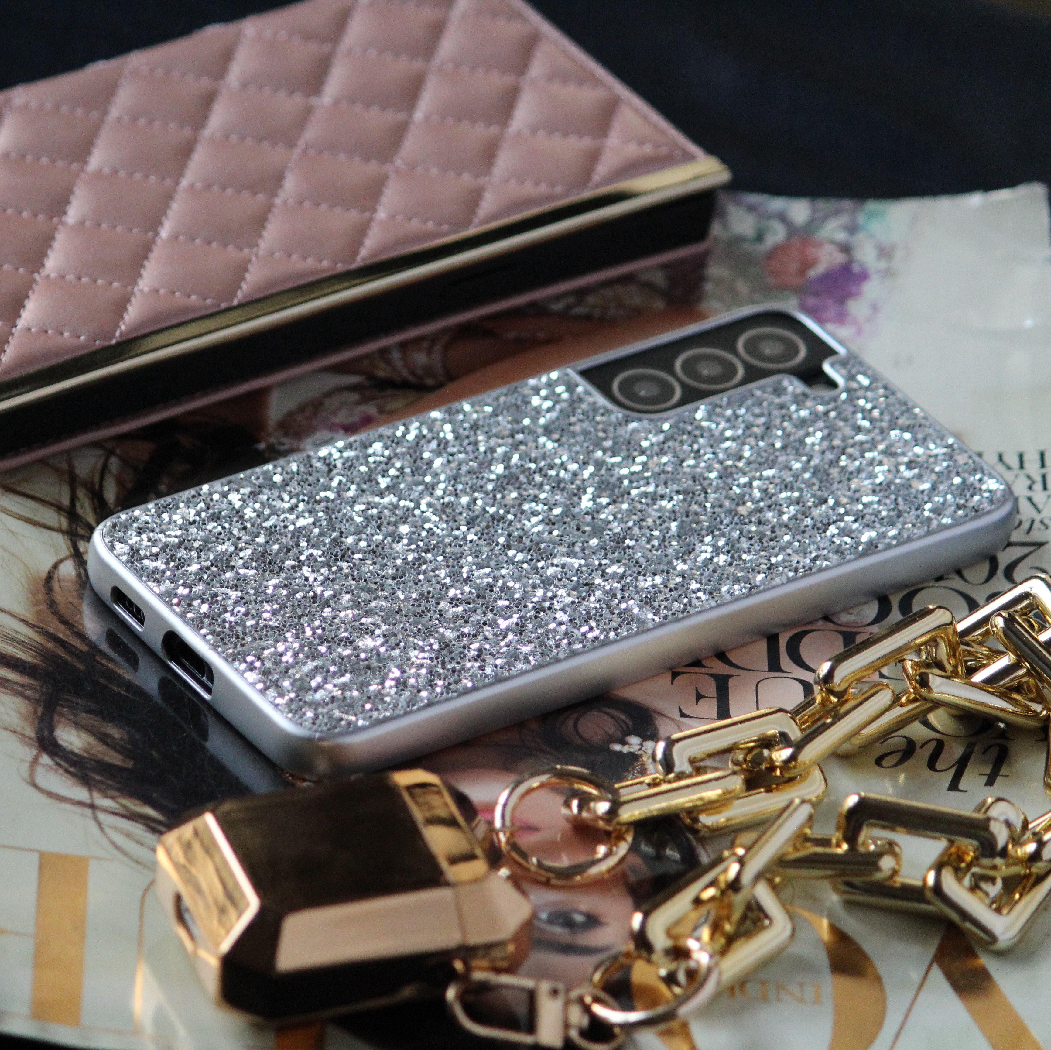 Silver Glitter Bling Sequin Cover iPhone cover – JustAndBest India