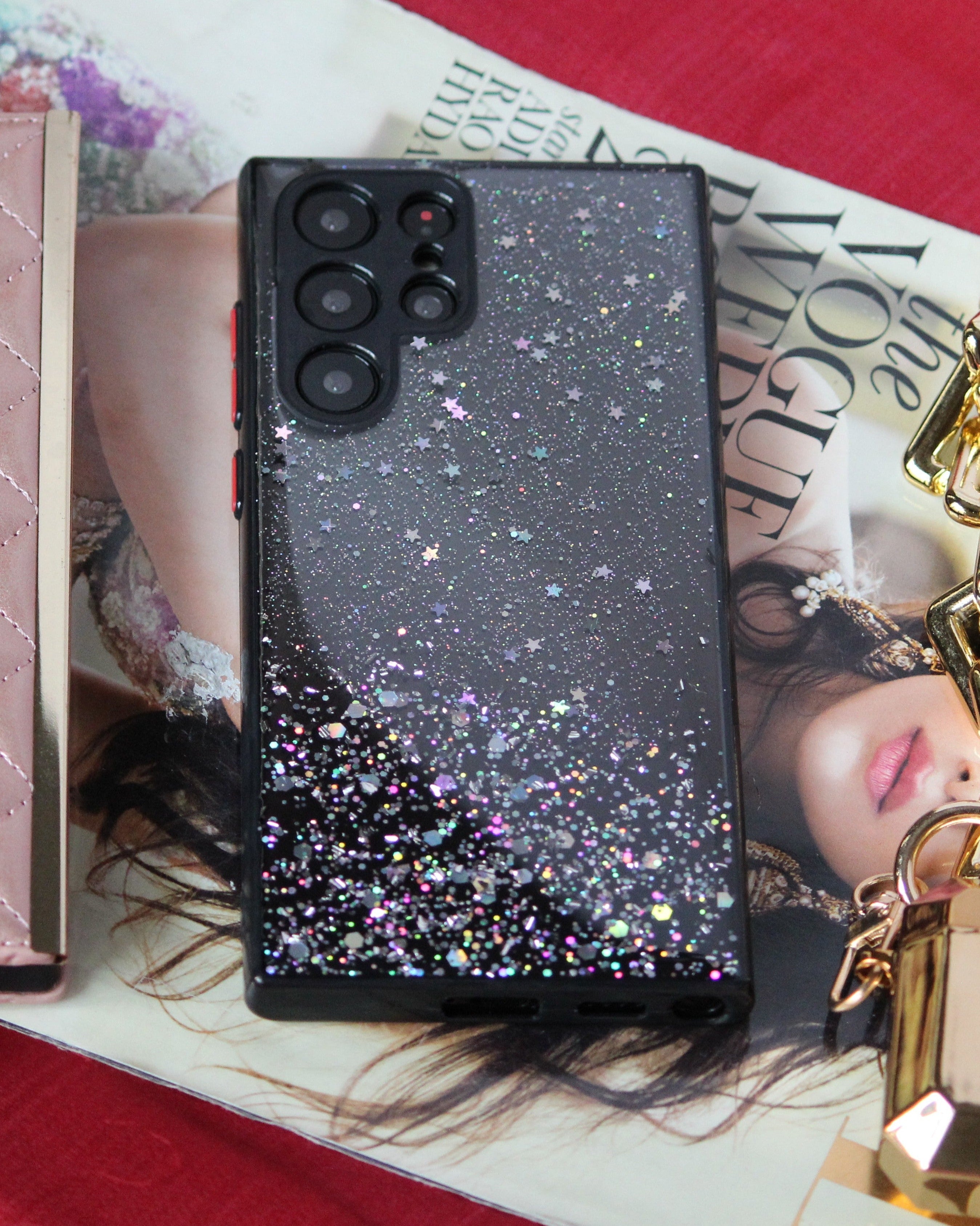 Glitter Stars Transparent Cover iPhone cover – JustAndBest India