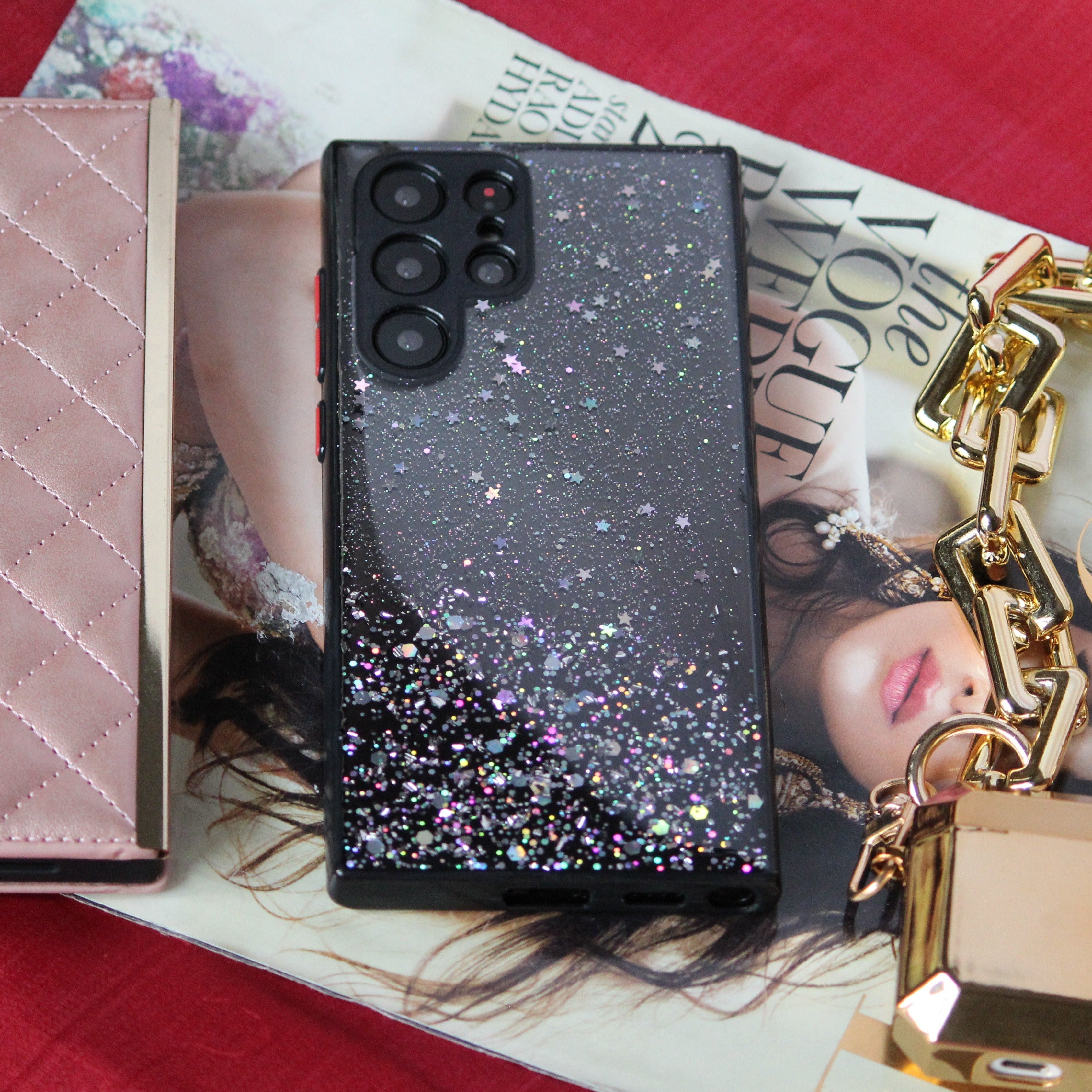 Glitter Stars Transparent Cover iPhone cover – JustAndBest India