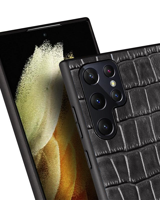 Croco Pattern Leather Cover for Samsung S21