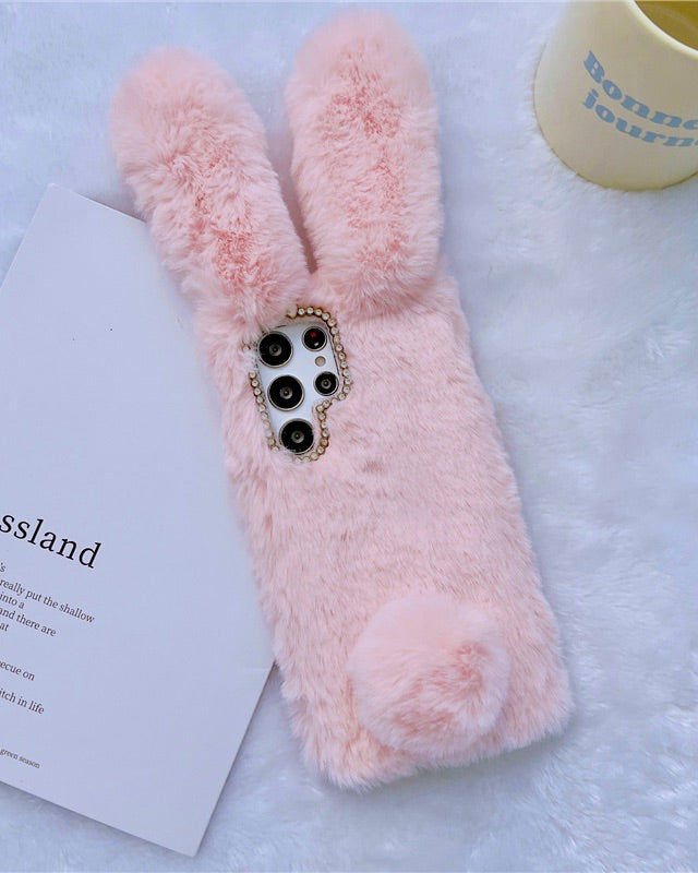 Cute Bunny Rabbit Fur Plush Case iPhone cover – JustAndBest India