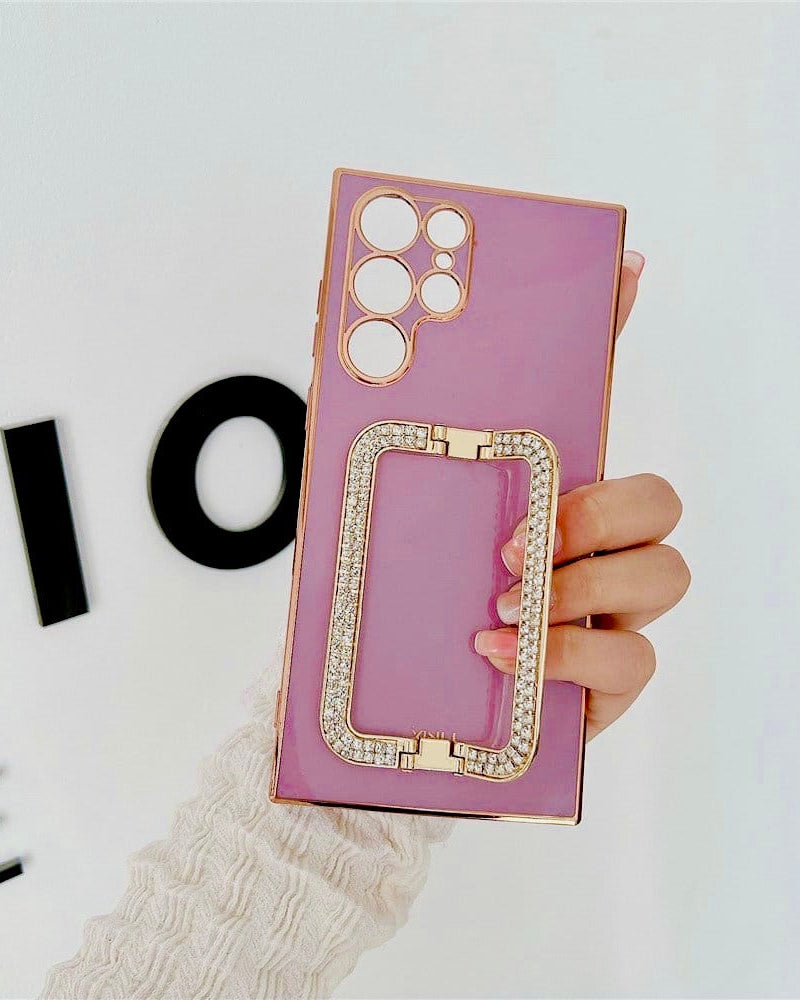 Diamond Rhinestones Gold Buckle Holder Cover – phone accessory by JustAndBest India