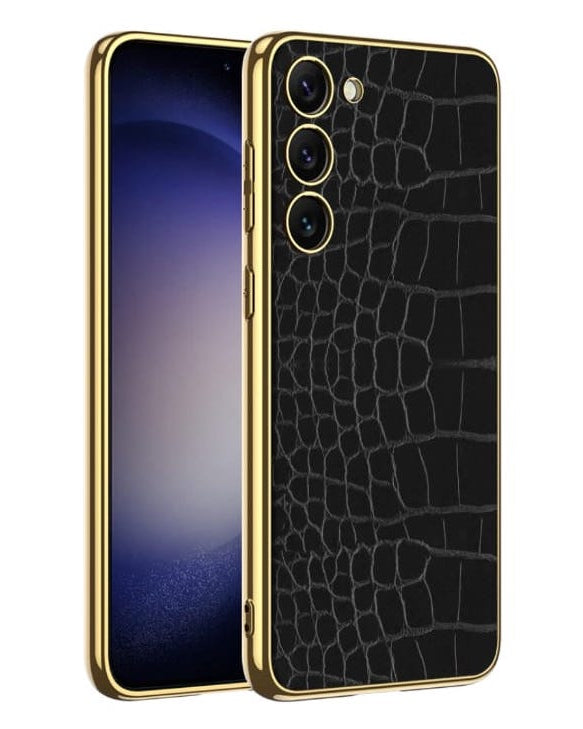 Gold Electroplated Croco Pattern Leather Luxury Cover iPhone cover – JustAndBest India