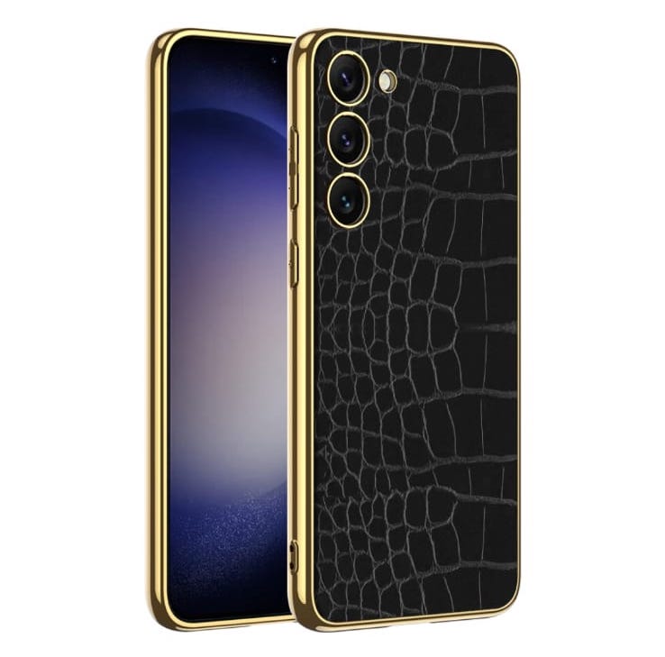 Gold Electroplated Croco Pattern Leather Luxury Cover iPhone cover – JustAndBest India