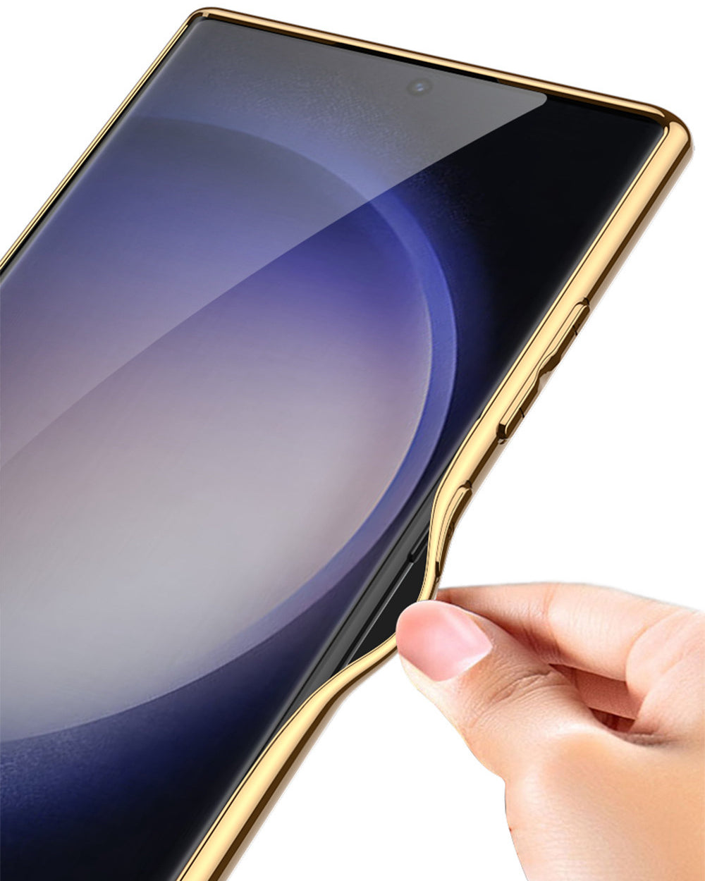 Samsung Galaxy S25 Series Marble Pattern Gold Electroplated Cover - lifestyle