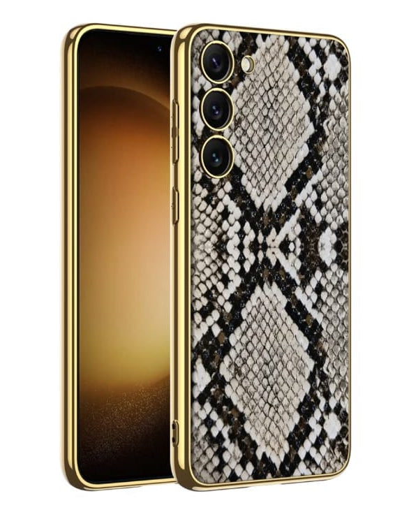 Gold Electroplated Python Pattern Leather Luxury Cover iPhone cover – JustAndBest India