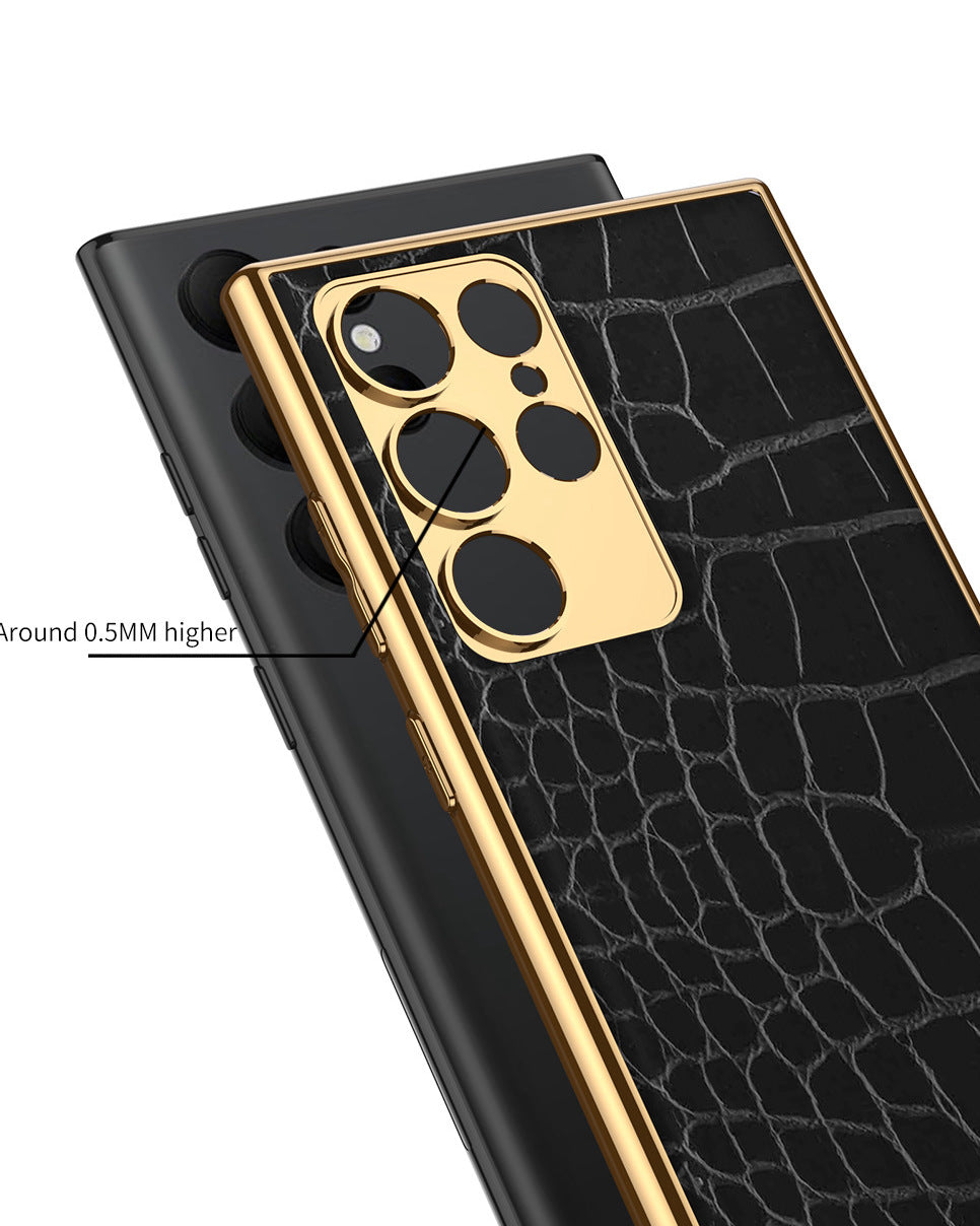 Gold Electroplated Croco Pattern Leather Luxury Cover iPhone cover – JustAndBest India