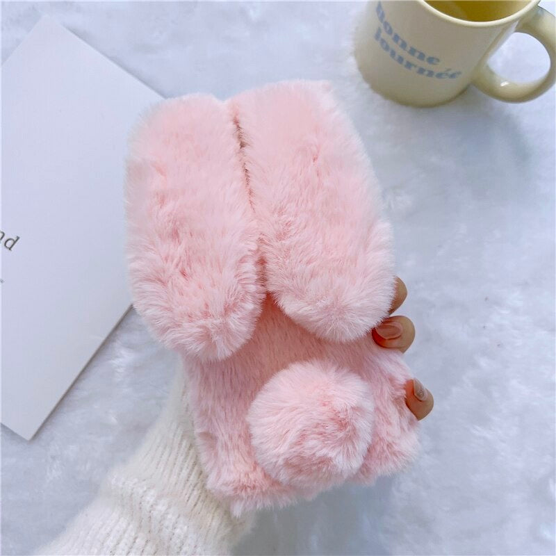 Bunny Rabbit Fur Plush Case iPhone cover – JustAndBest India