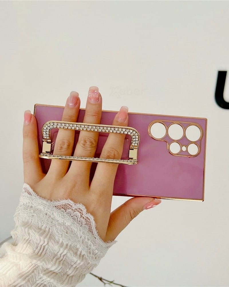 Diamond Rhinestones Gold Buckle Holder Cover – phone accessory by JustAndBest India
