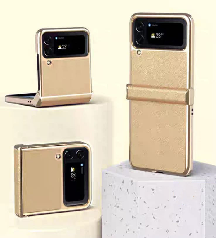 Champagne Gold Leather Premium Slim Cover (with Hinge protection) iPhone cover – JustAndBest India