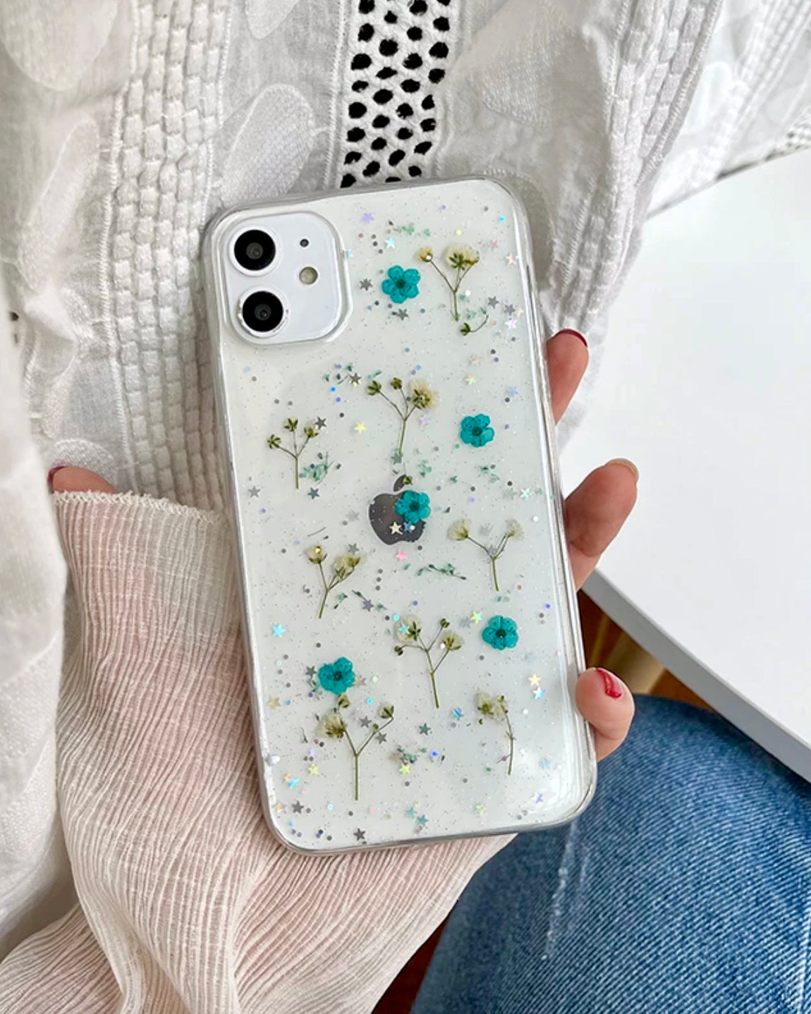 Real Cosmos Floral Glitter Cover
