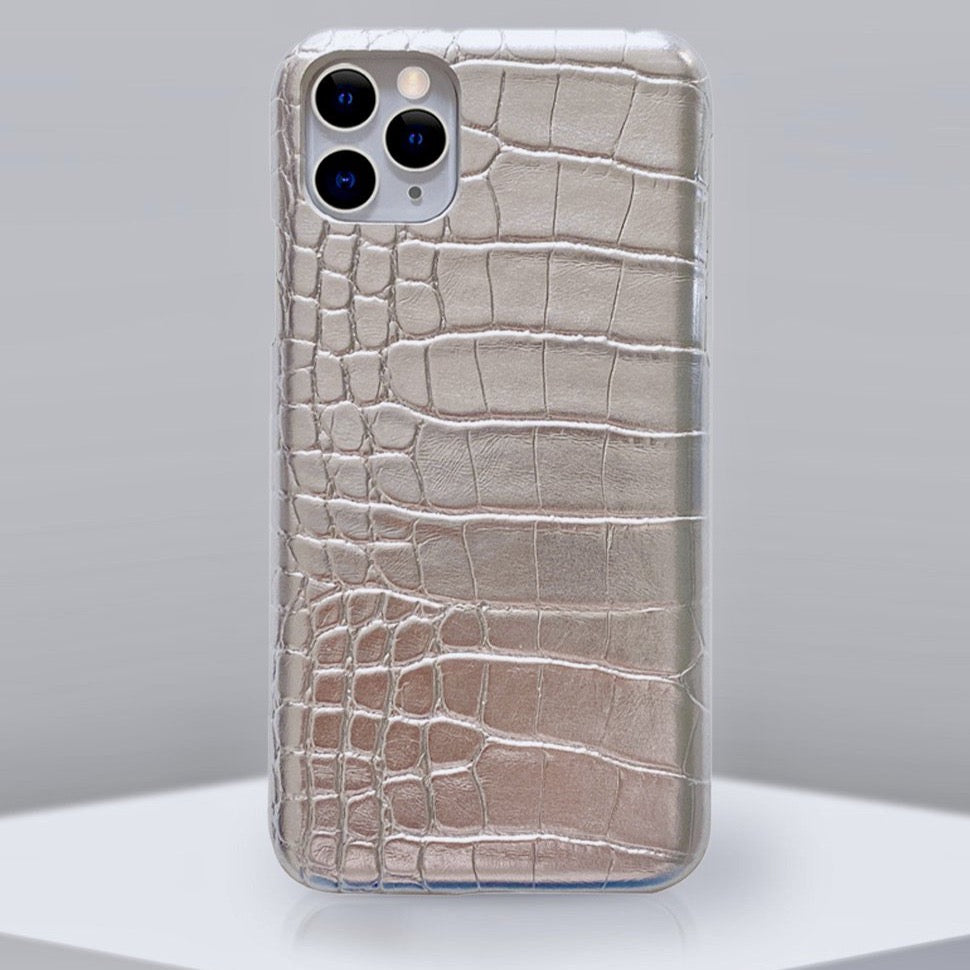 Silver Croco Leather Luxury Case iPhone cover – JustAndBest India